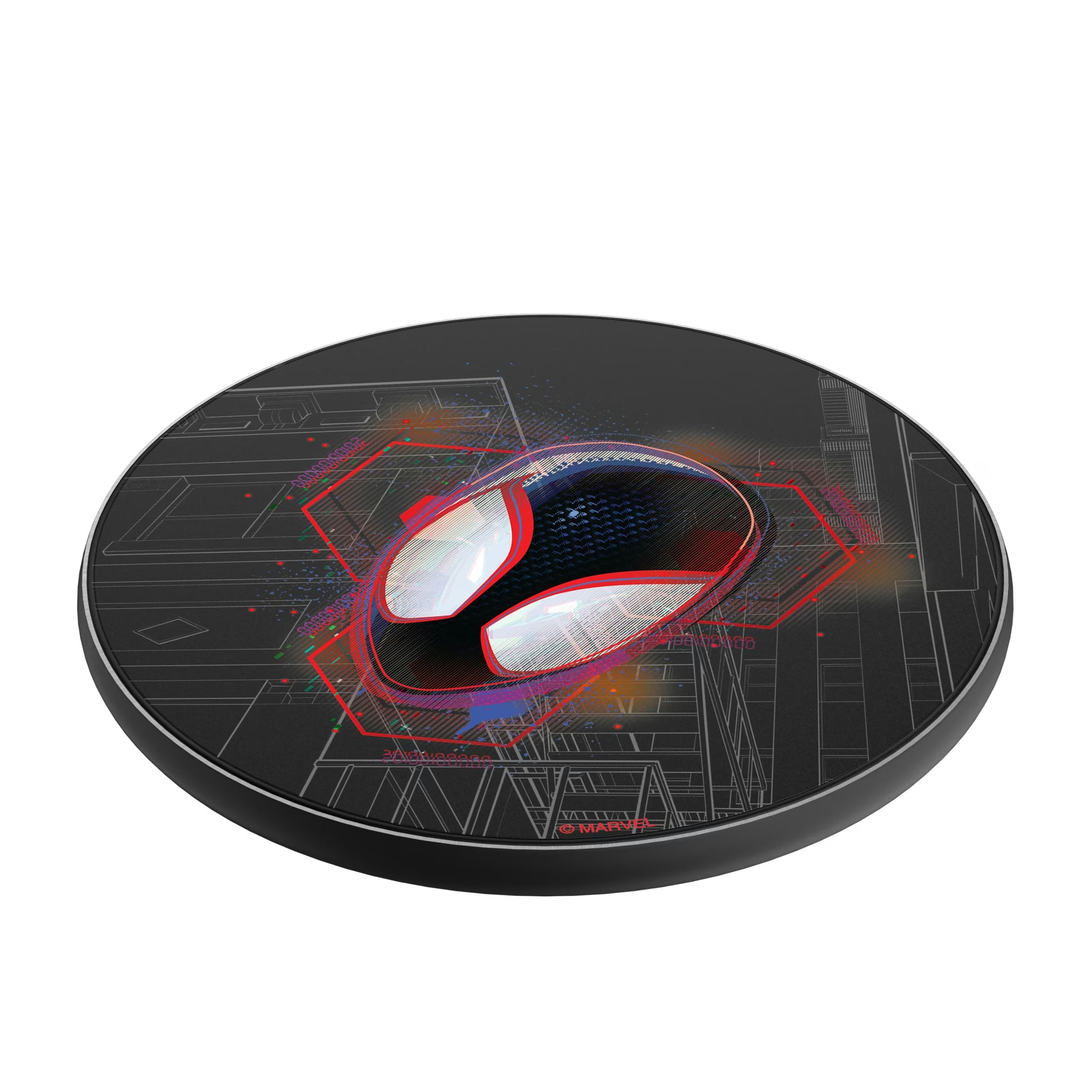 Marvel Miles Morales Badge 15-Watt Wireless Charger - Isometric View