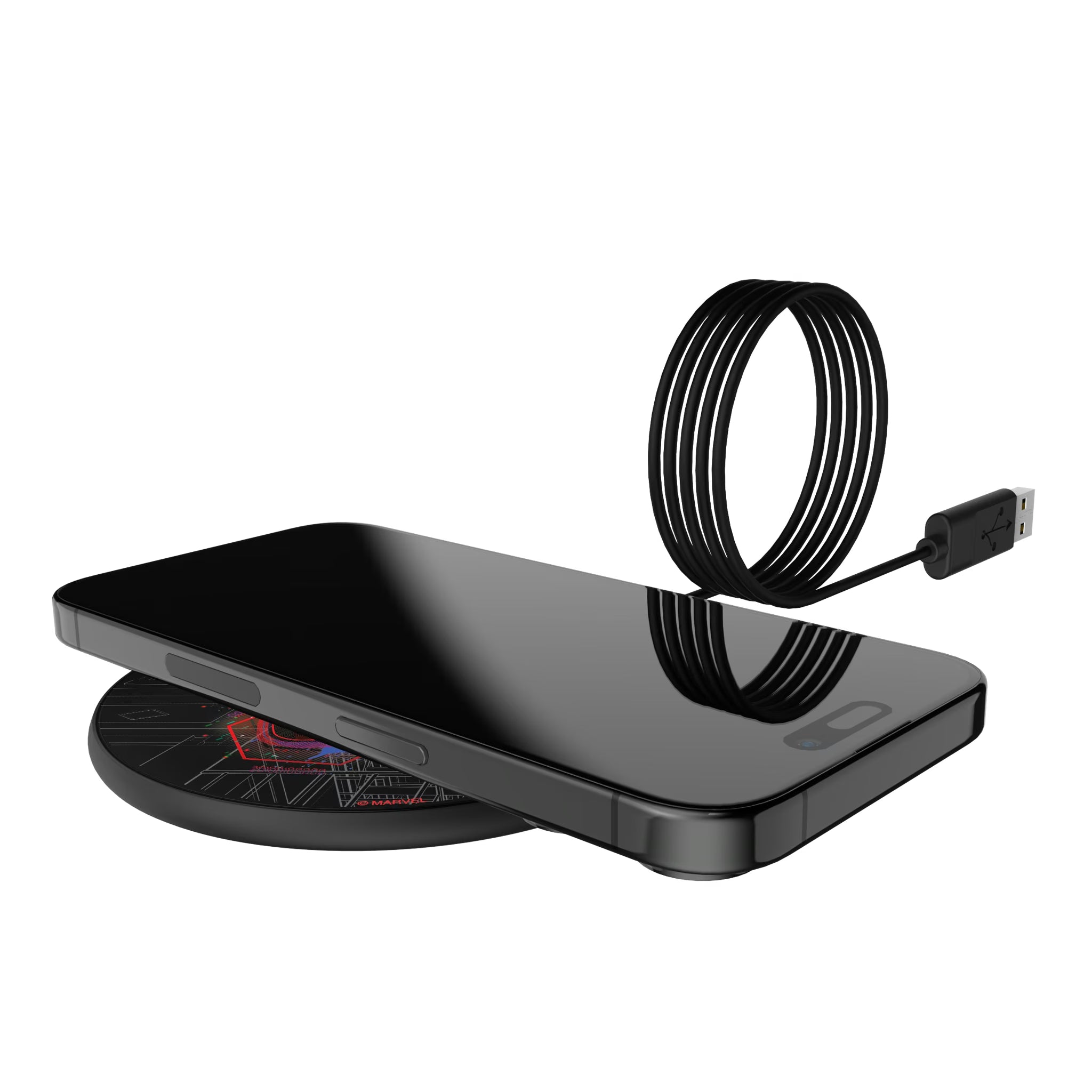 Marvel Miles Morales Badge 15-Watt Wireless Charger - Lifestyle