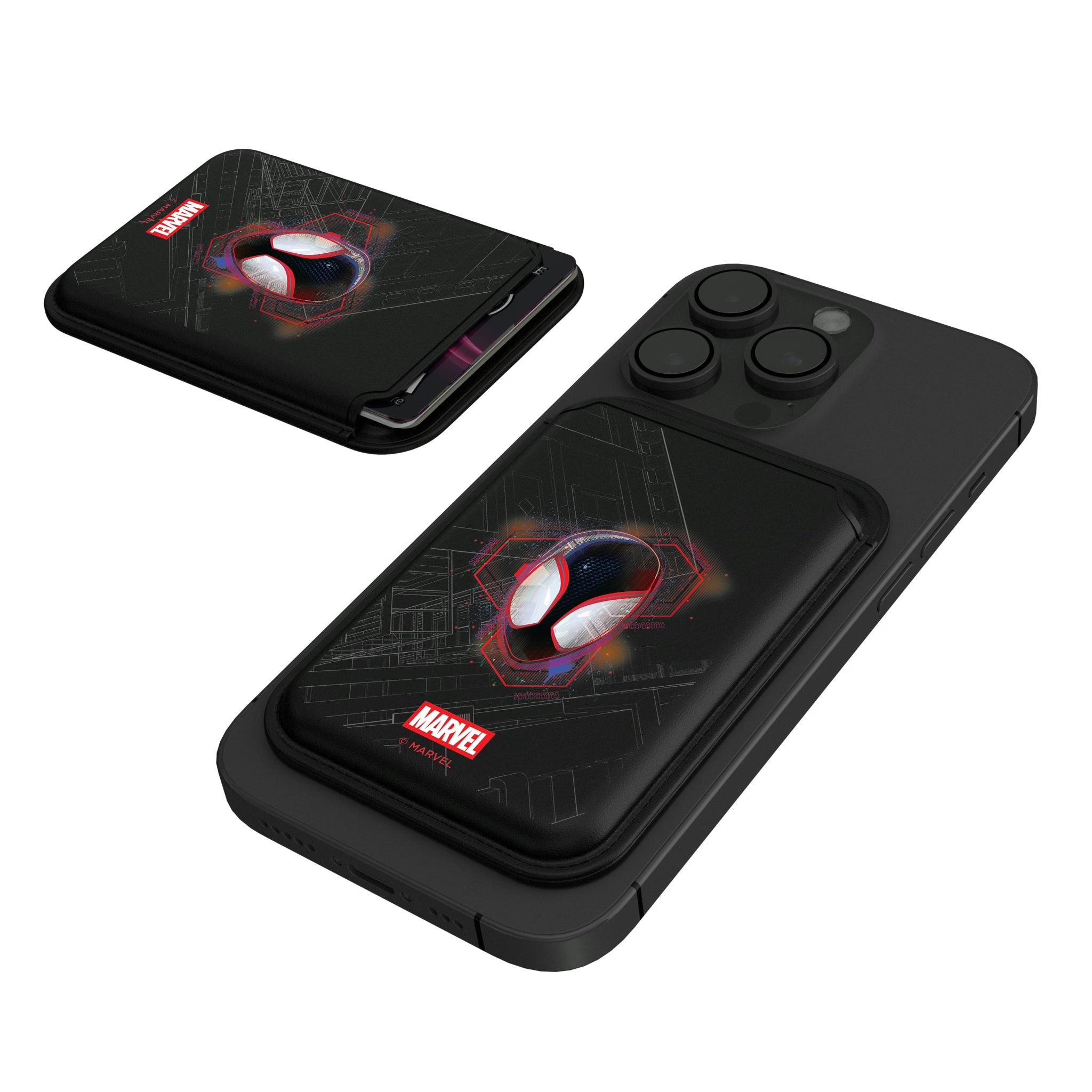 Marvel Miles Morales Badge Black Magnetic Credit Card Wallet