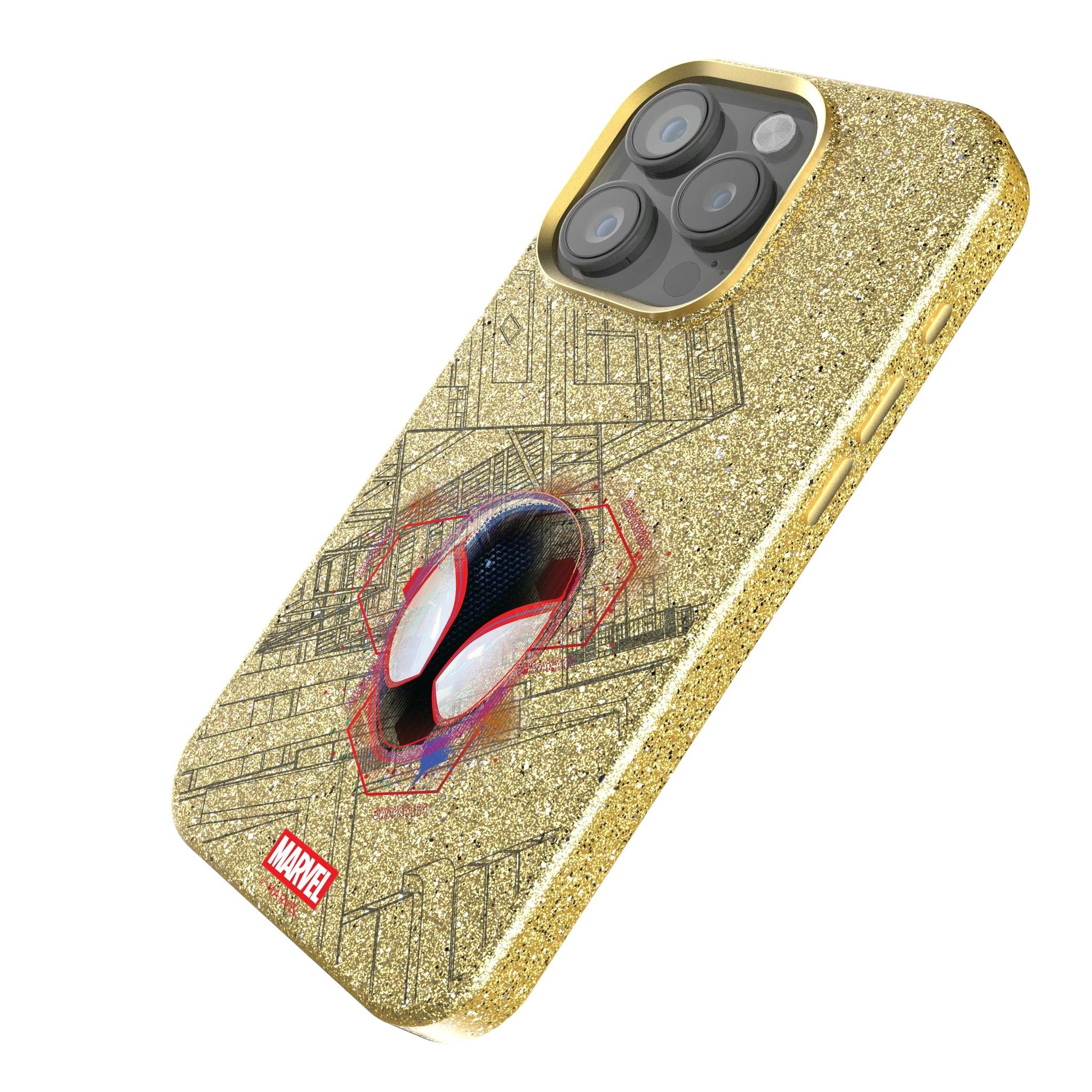 Marvel Miles Morales Badge iPhone Bling Phone Case for Apple iPhone - Isometric View