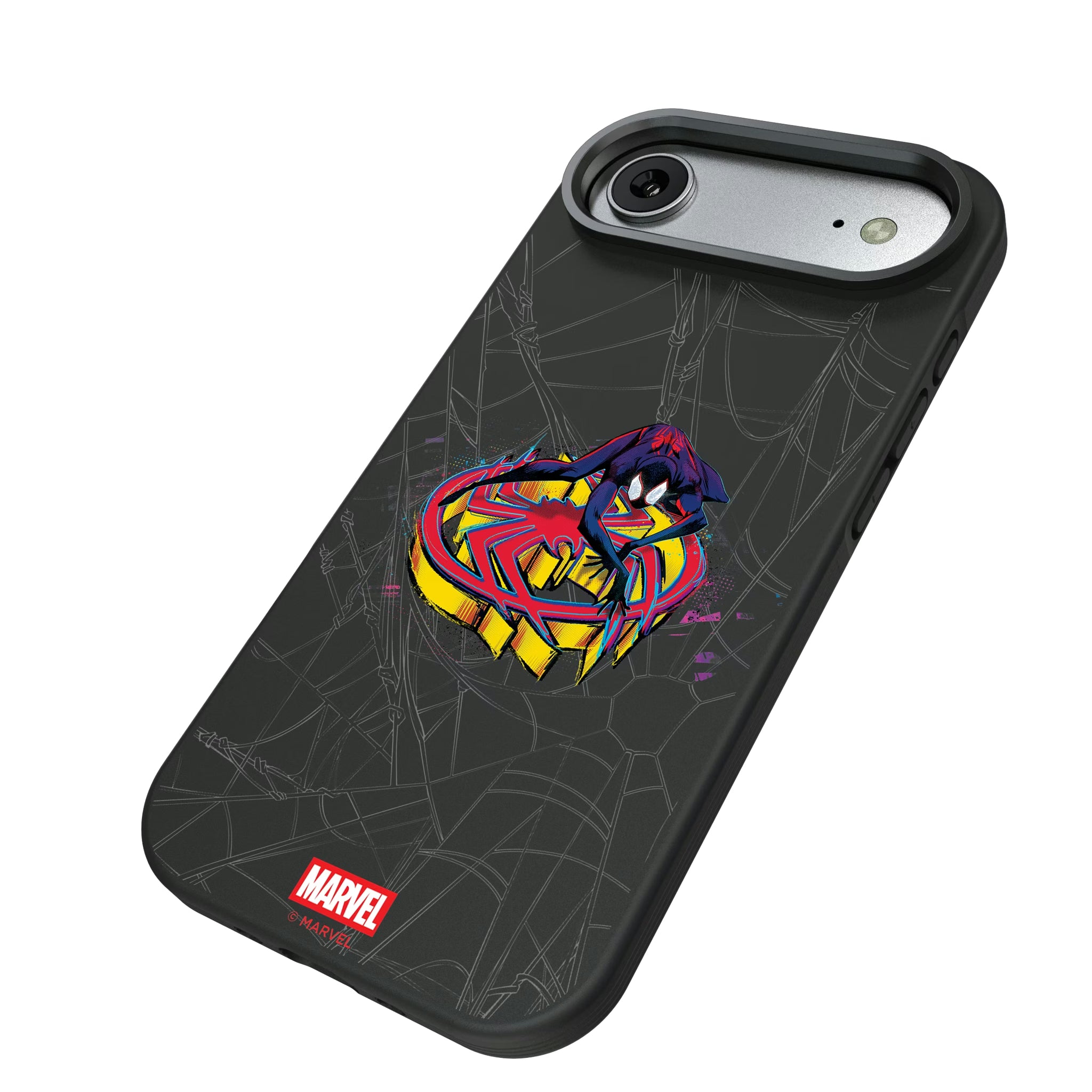 Marvel Miles Morales Badge iPhone Bump Phone Case for Apple iPhone - Isometric View#Device_iPhone Air