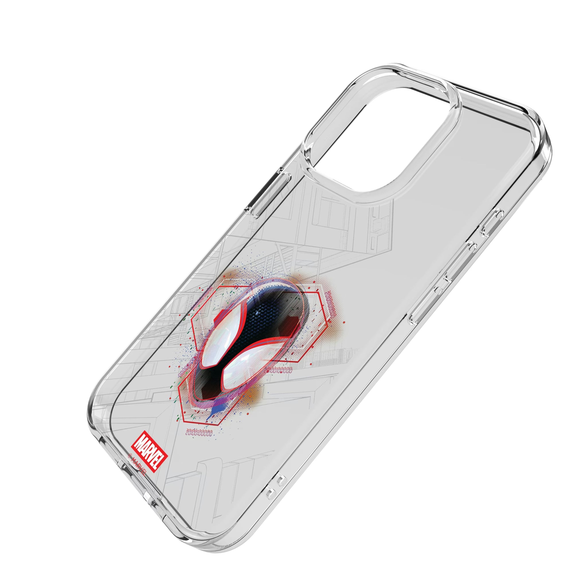 Marvel Miles Morales Badge iPhone Clear Phone Case for Apple iPhone - Isometric View