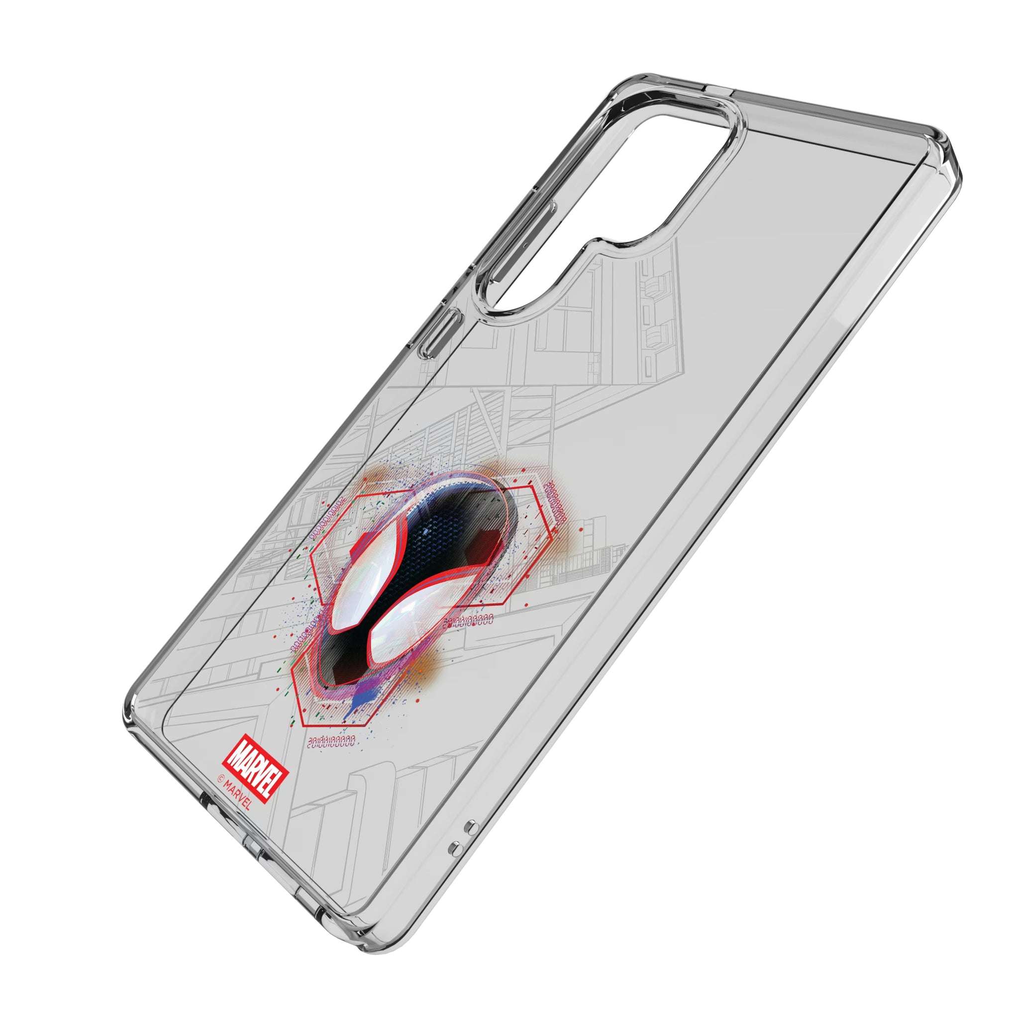 Marvel Miles Morales Badge Galaxy Clear Phone Case for Samsung Galaxy - Isometric View