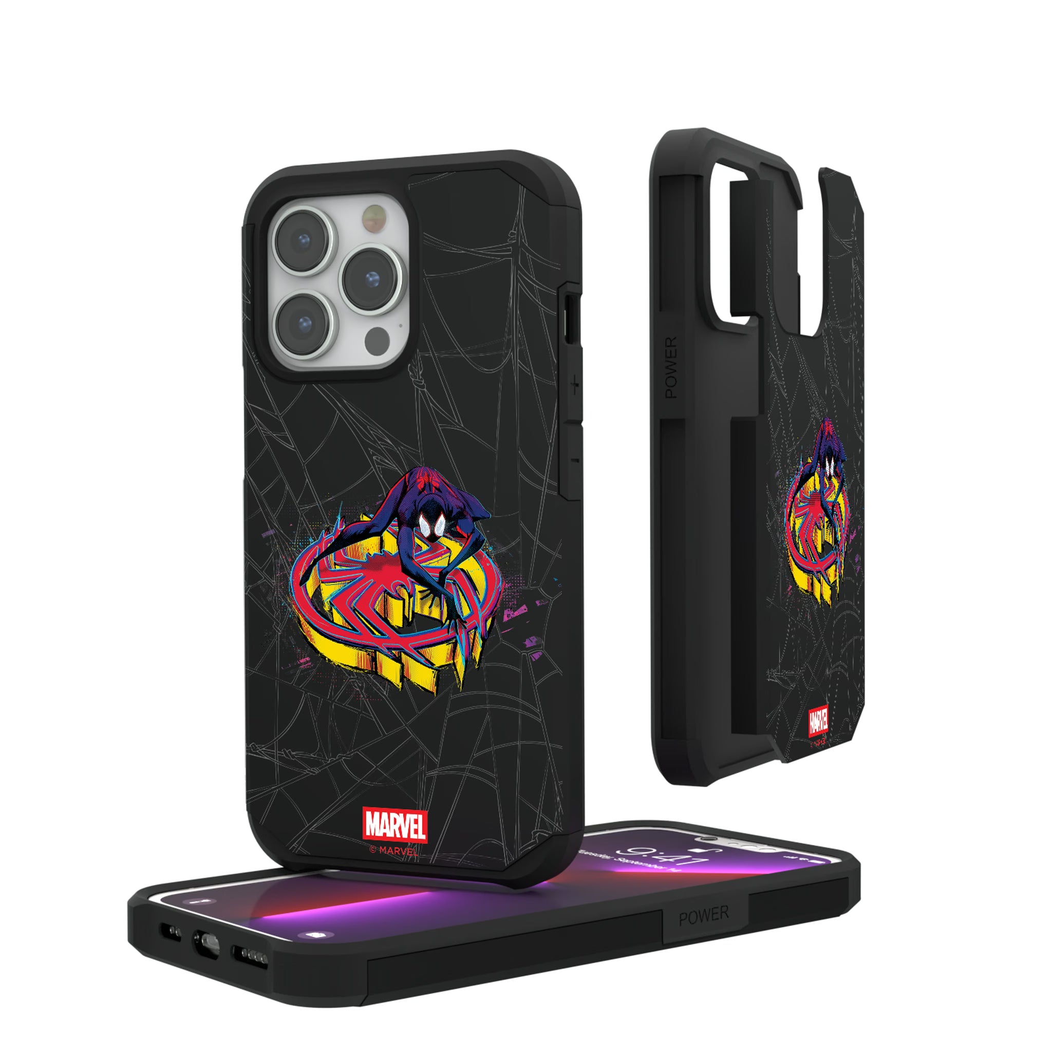 Marvel Miles Morales Badge iPhone Rugged Phone Case for Apple iPhone#Device_iPhone 13 Pro