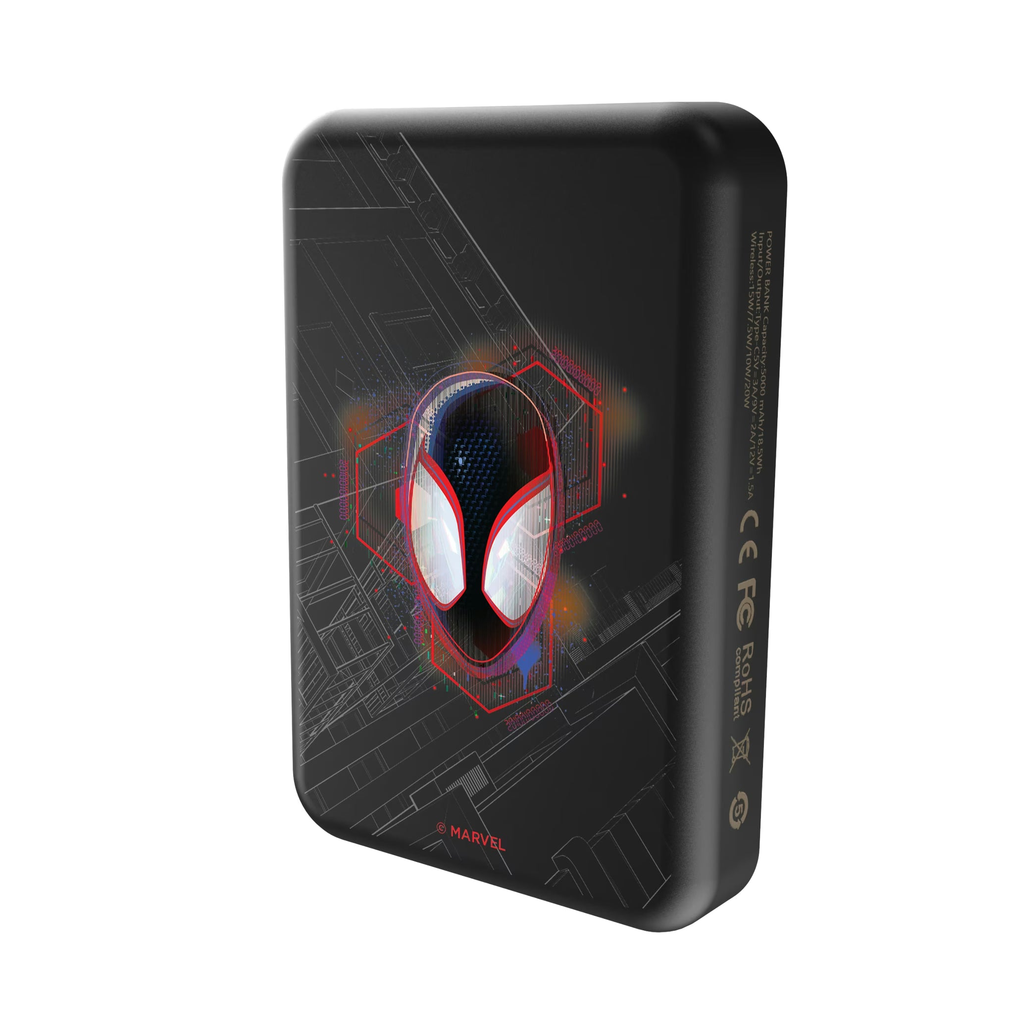 Marvel Miles Morales Badge Wireless Mag Power Bank