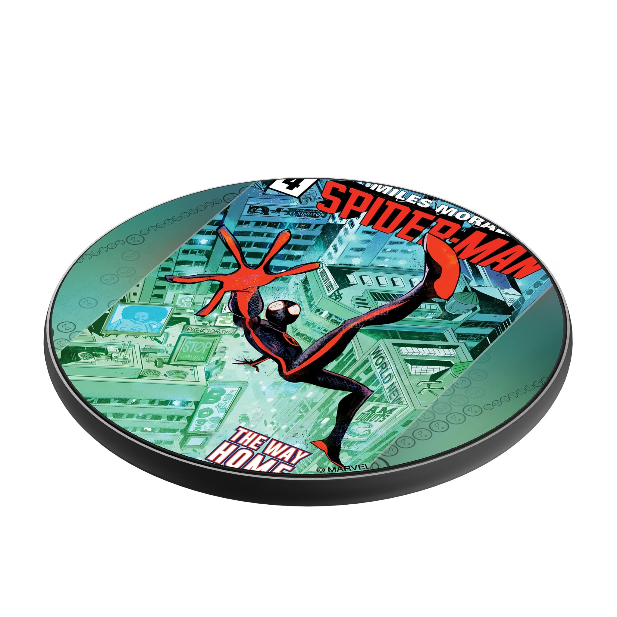 Marvel Miles Morales Classic Cover 15-Watt Wireless Charger - Isometric View