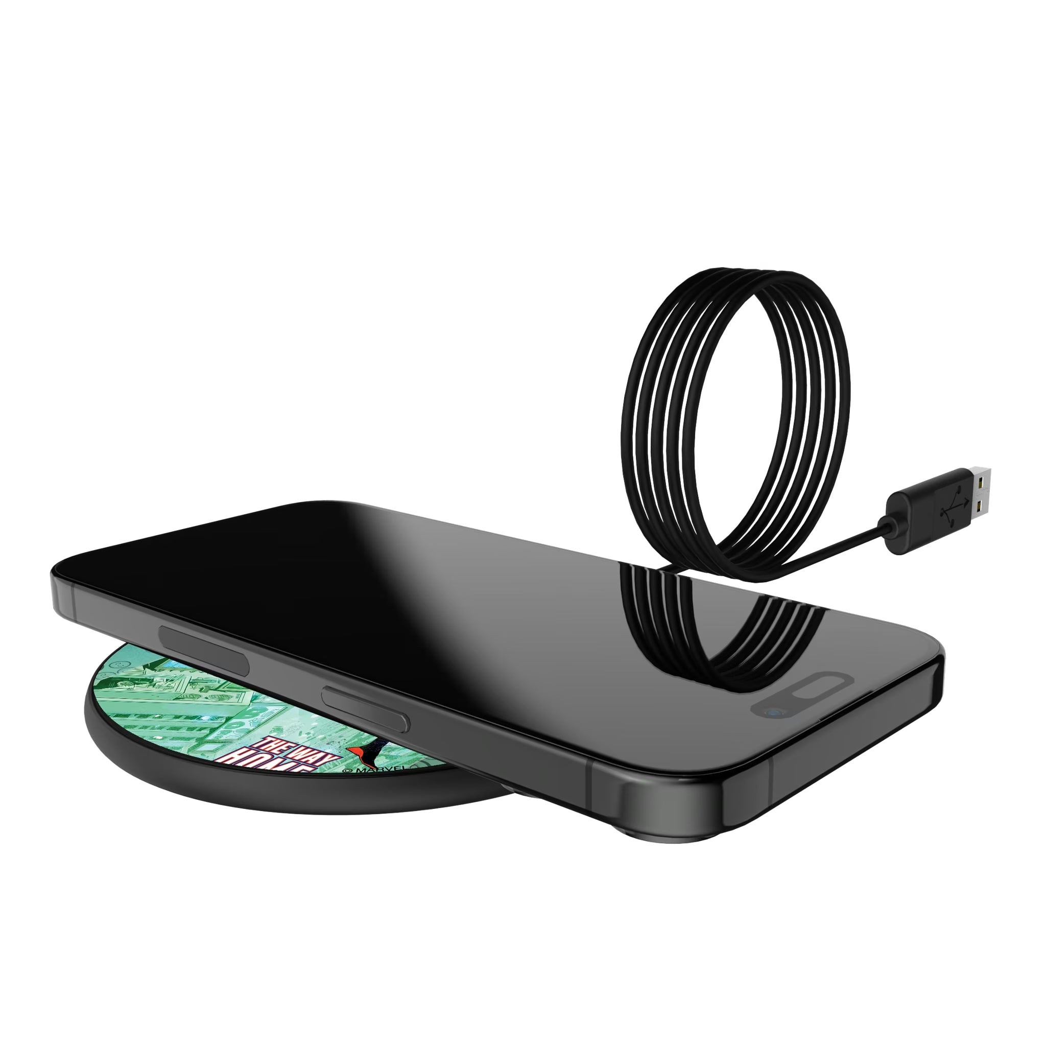 Marvel Miles Morales Classic Cover 15-Watt Wireless Charger - Lifestyle