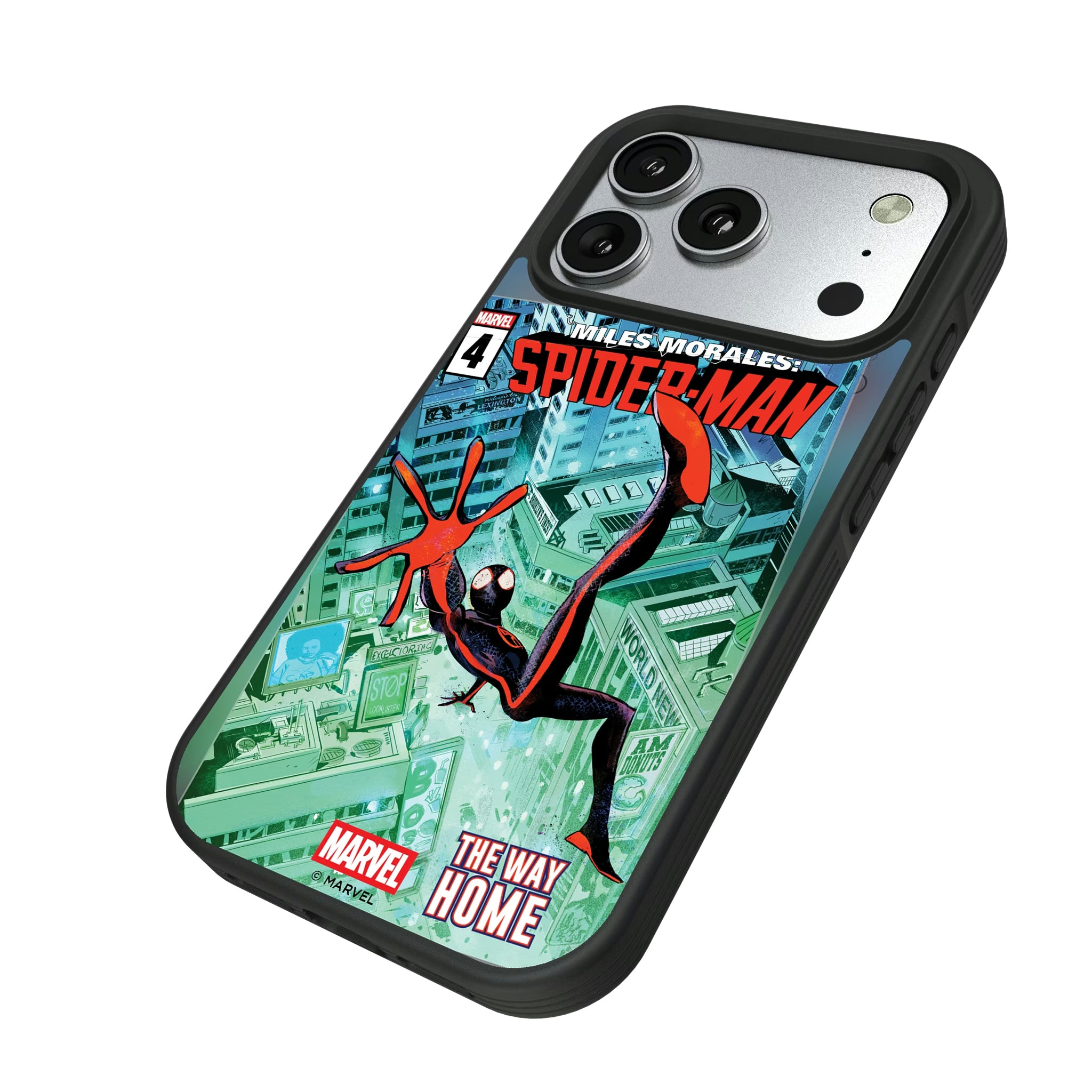 Marvel Miles Morales Classic Cover iPhone Bump Phone Case for Apple iPhone - Isometric View#Device_iPhone 17 Pro