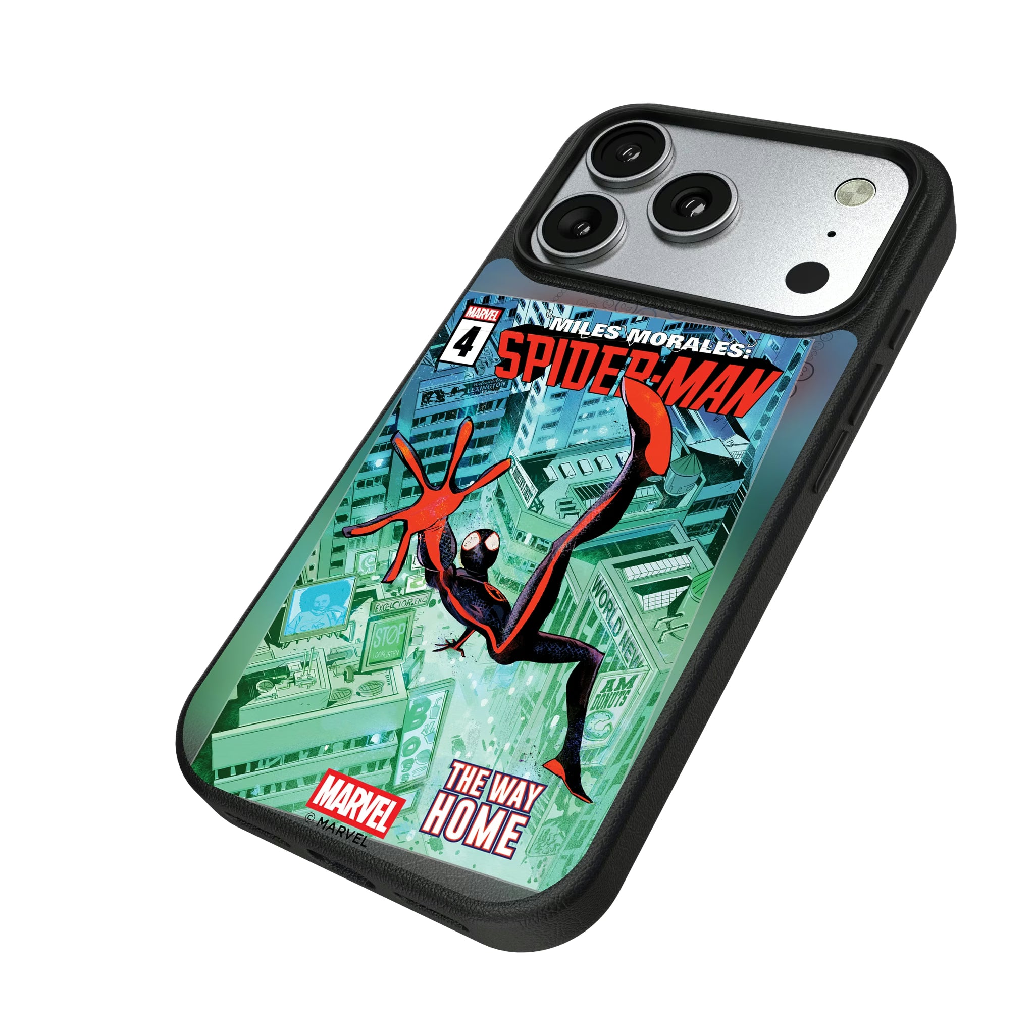 Marvel Miles Morales Classic Cover iPhone MagSafe Compatible Phone Case for Apple iPhone - Isometric View#Device_iPhone 17 Pro