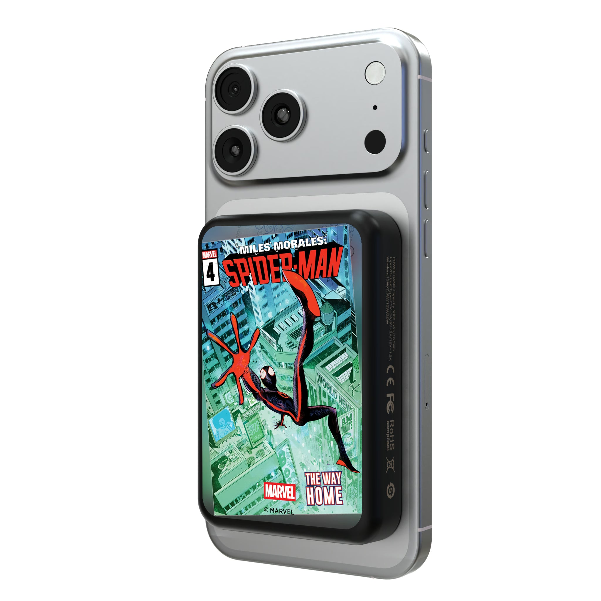 Marvel Miles Morales Classic Cover Wireless Mag Power Bank