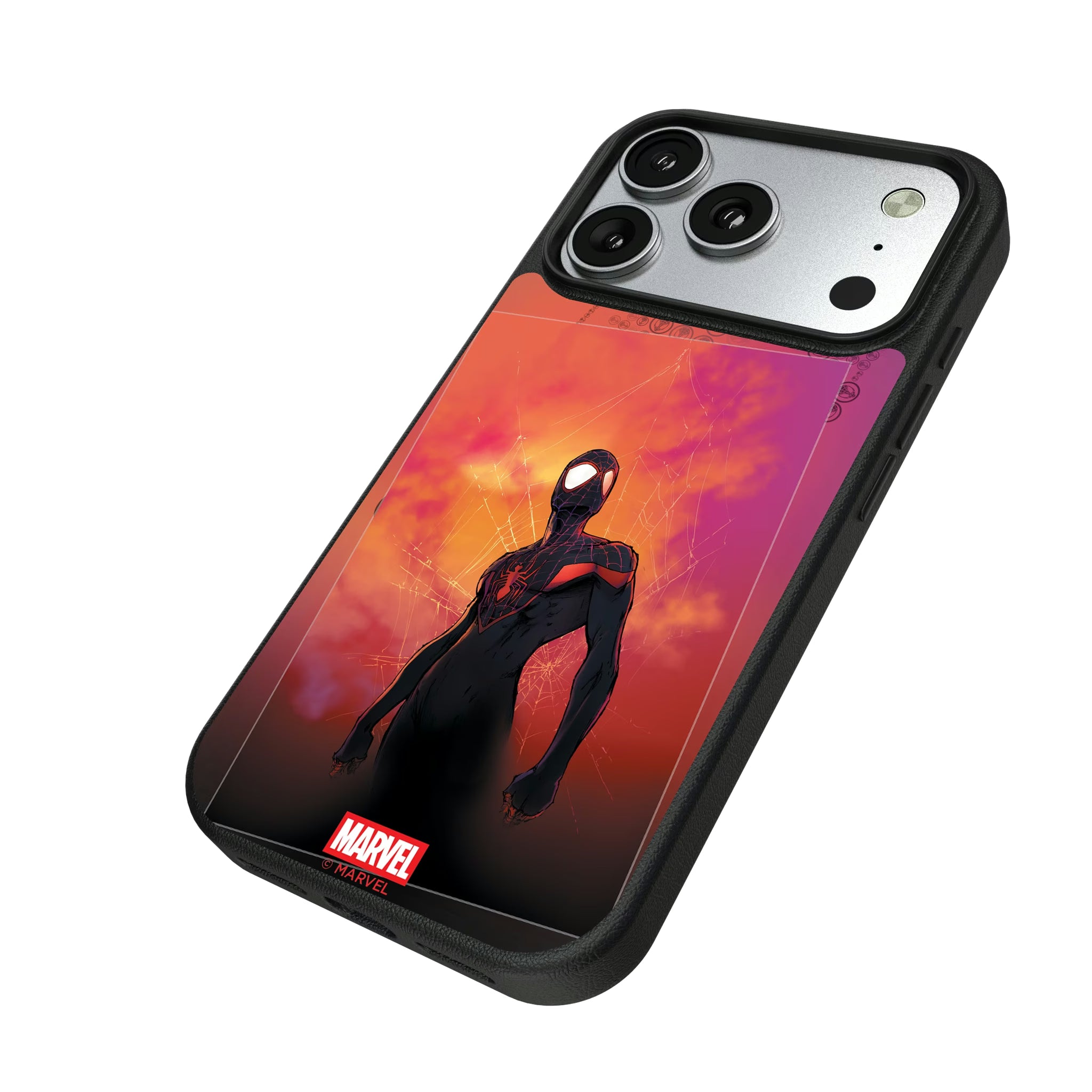 Marvel Miles Morales Cover Art iPhone MagSafe Compatible Phone Case for Apple iPhone - Isometric View#Device_iPhone 17 Pro