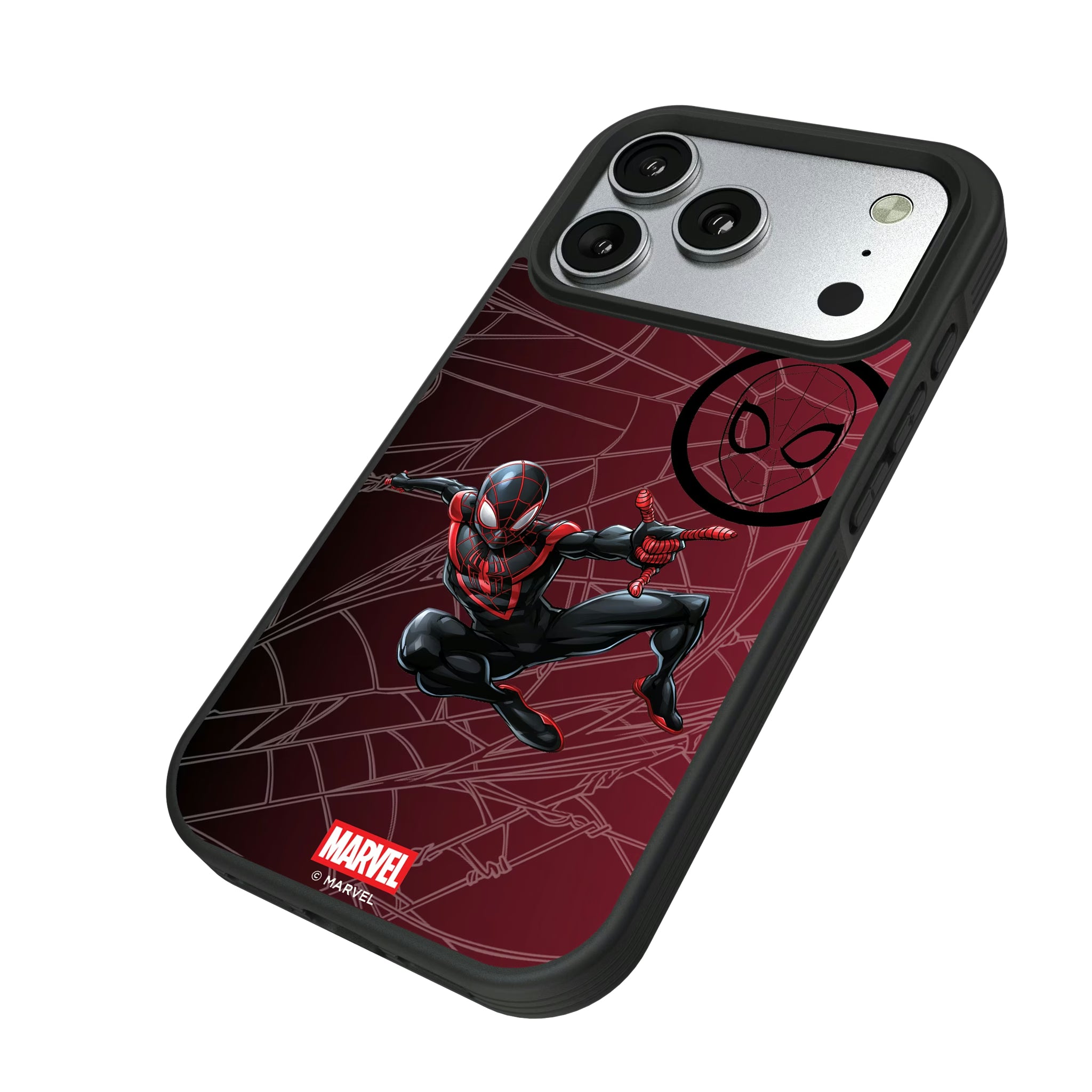 Marvel Miles Morales MechLine iPhone Bump Phone Case for Apple iPhone - Isometric View#Device_iPhone 17 Pro