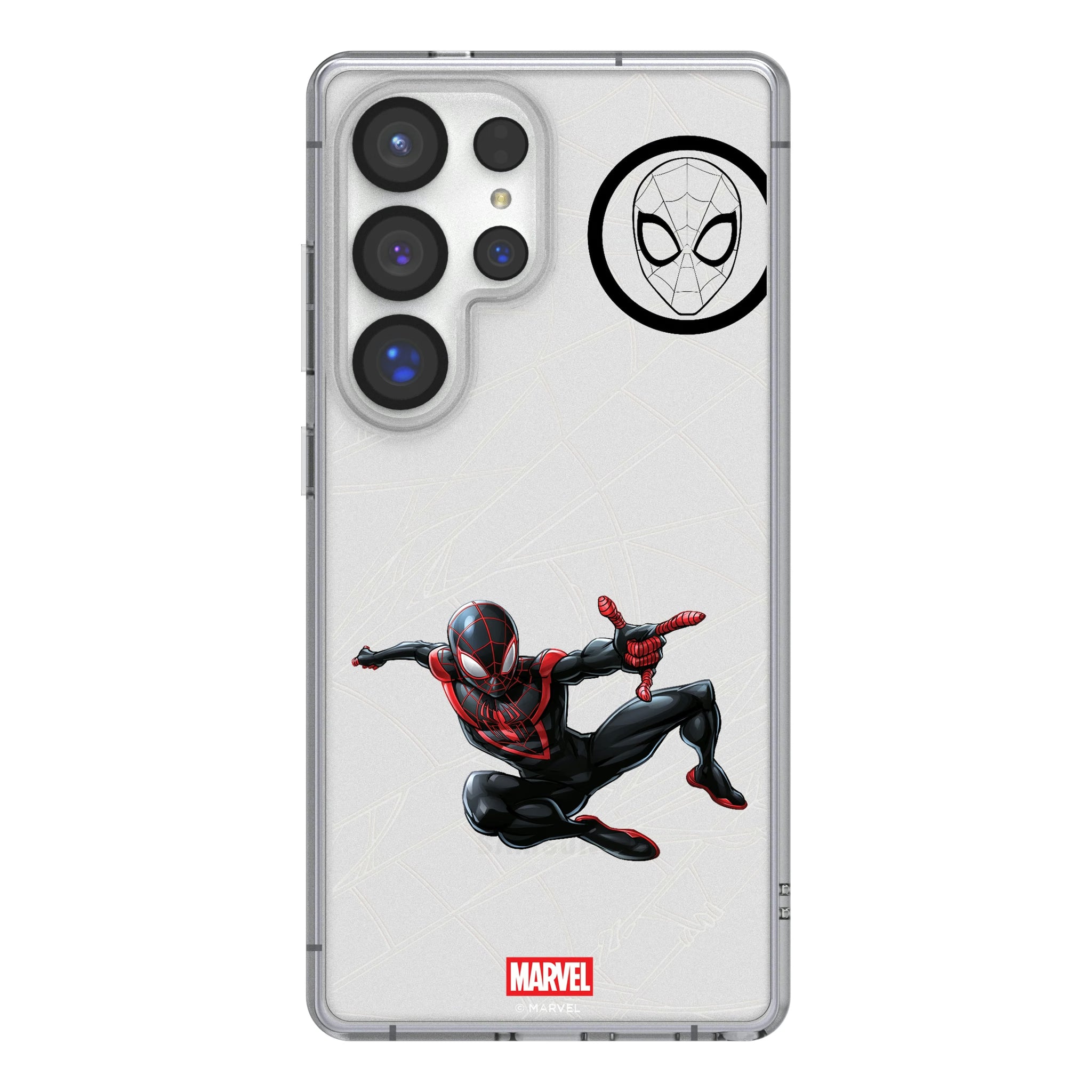 Marvel Miles Morales MechLine Galaxy Clear Phone Case for Samsung Galaxy