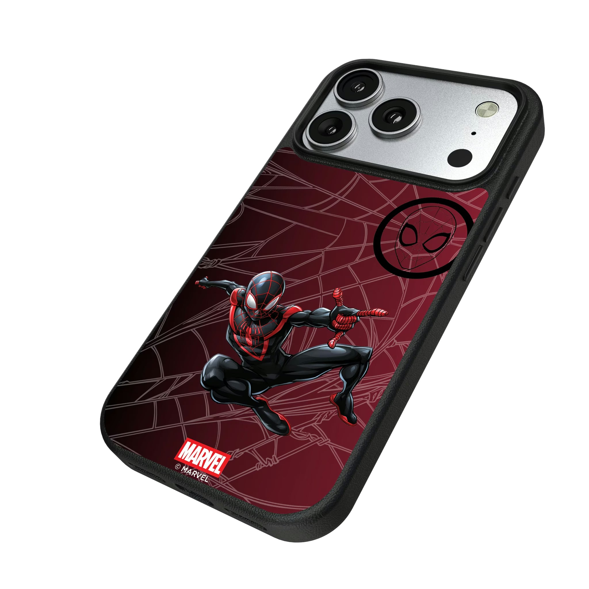 Marvel Miles Morales MechLine iPhone MagSafe Compatible Phone Case for Apple iPhone - Isometric View#Device_iPhone 17 Pro