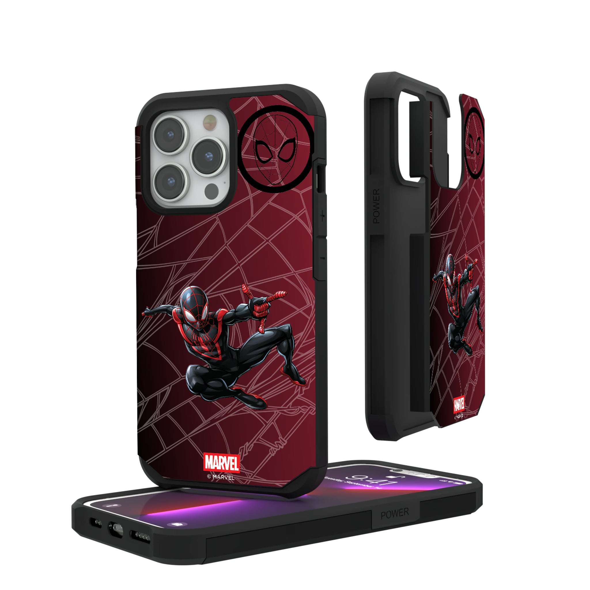 Marvel Miles Morales MechLine iPhone Rugged Phone Case for Apple iPhone#Device_iPhone 13 Pro