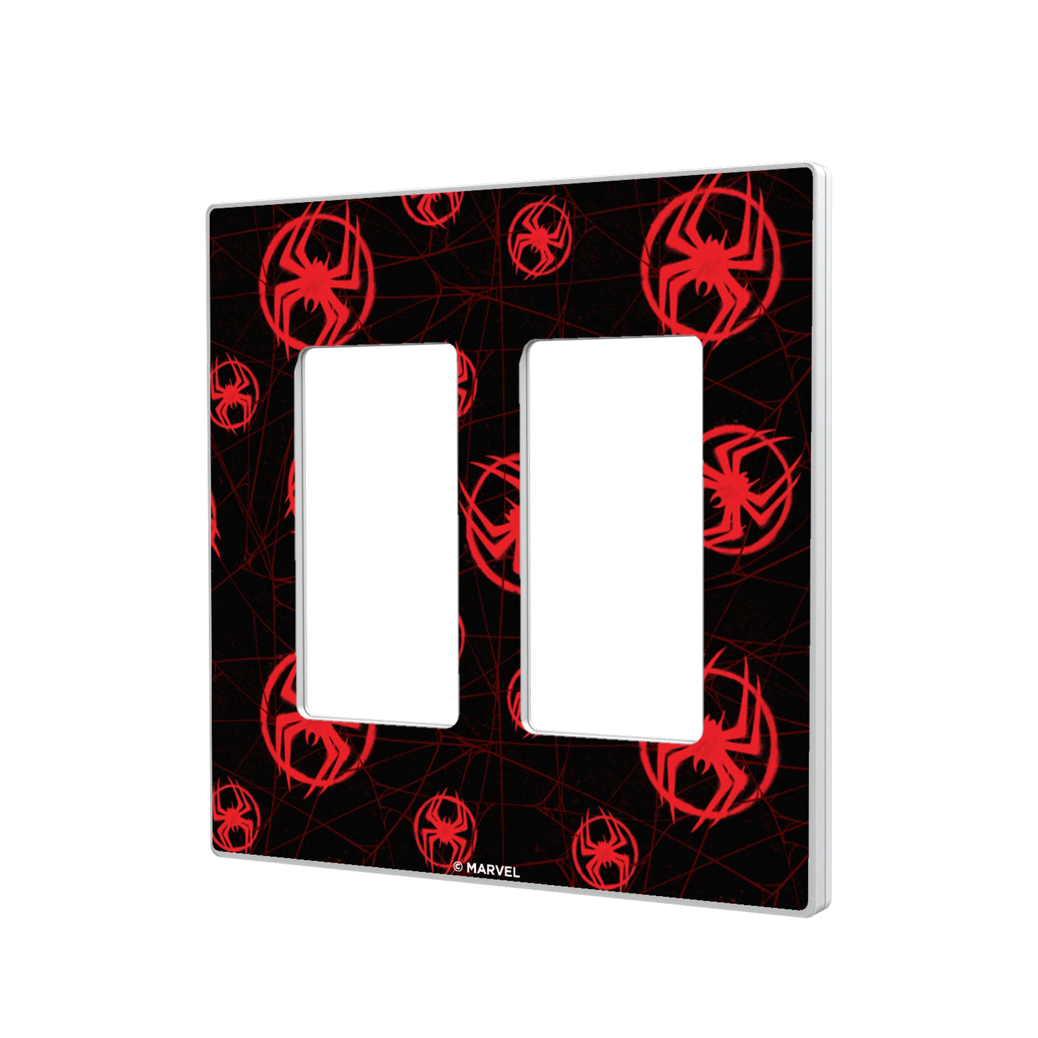 Marvel Miles Morales Pattern Hidden-Screw Light Switch Plate#Style_Double Rocker