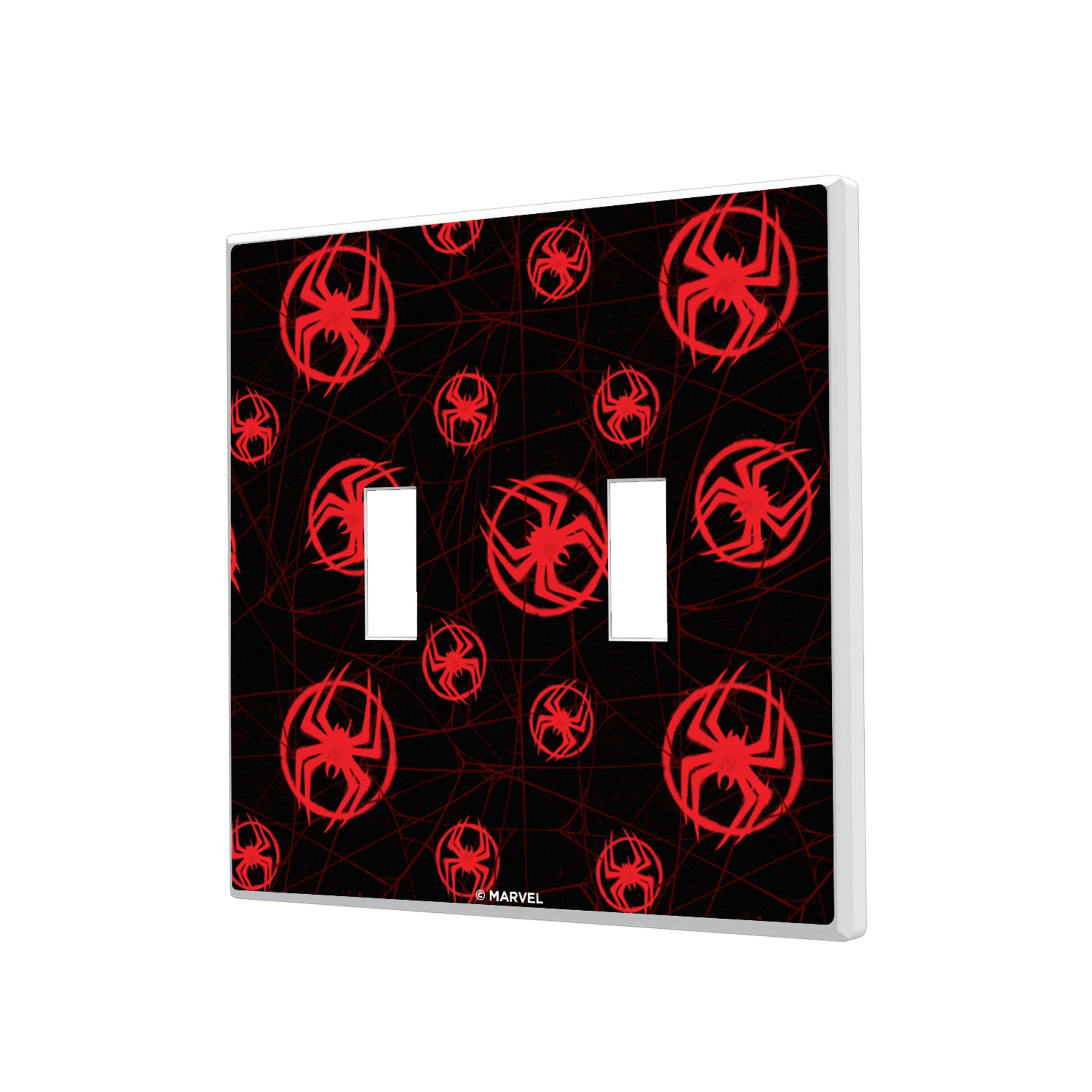 Marvel Miles Morales Pattern Hidden-Screw Light Switch Plate#Style_Double Toggle