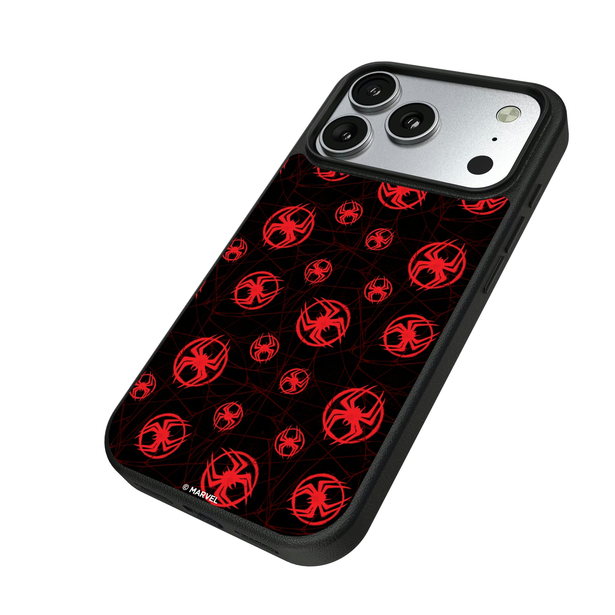 Marvel Miles Morales Pattern iPhone MagSafe Compatible Phone Case for Apple iPhone - Isometric View#Device_iPhone 17 Pro