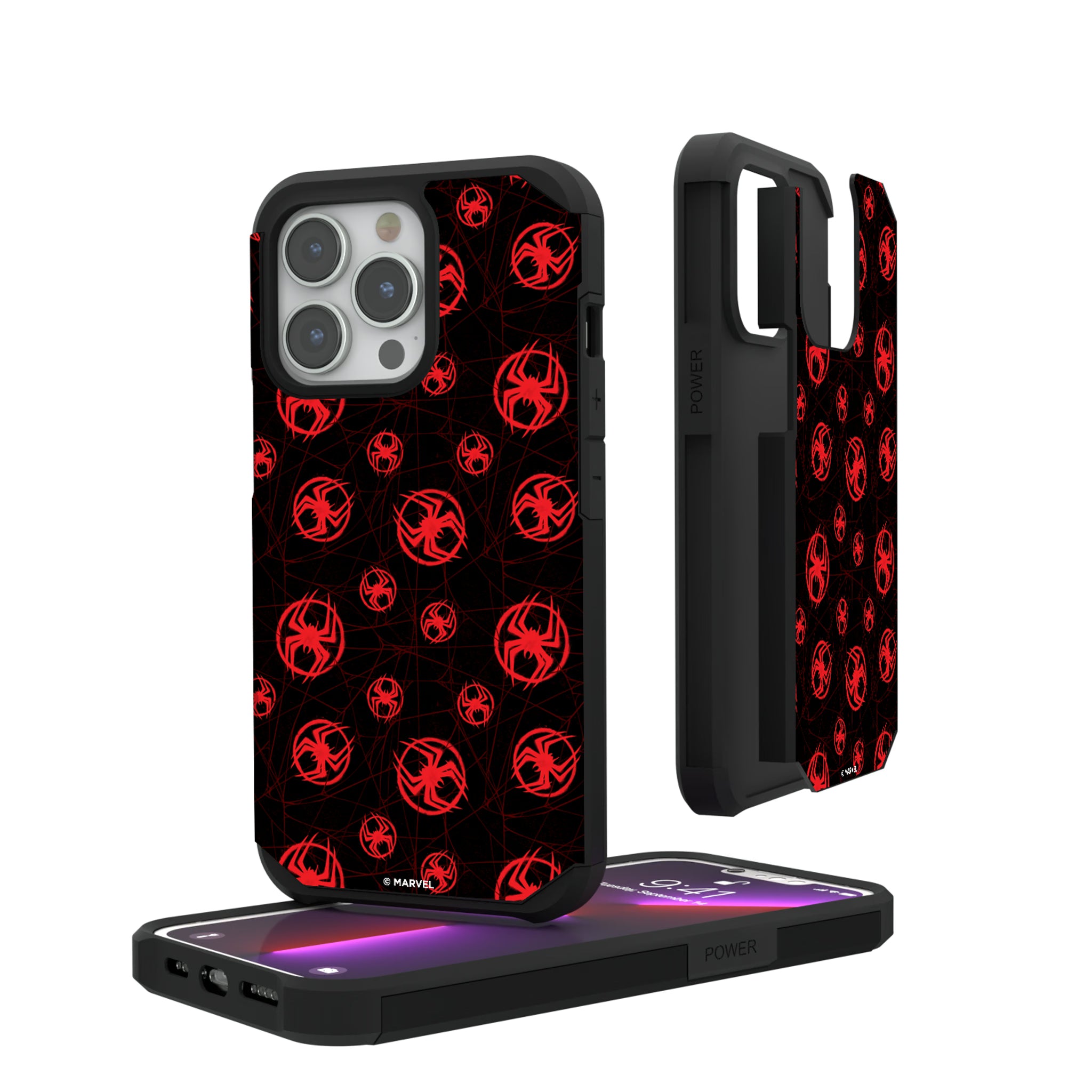 Marvel Miles Morales Pattern iPhone Rugged Phone Case for Apple iPhone#Device_iPhone 13 Pro