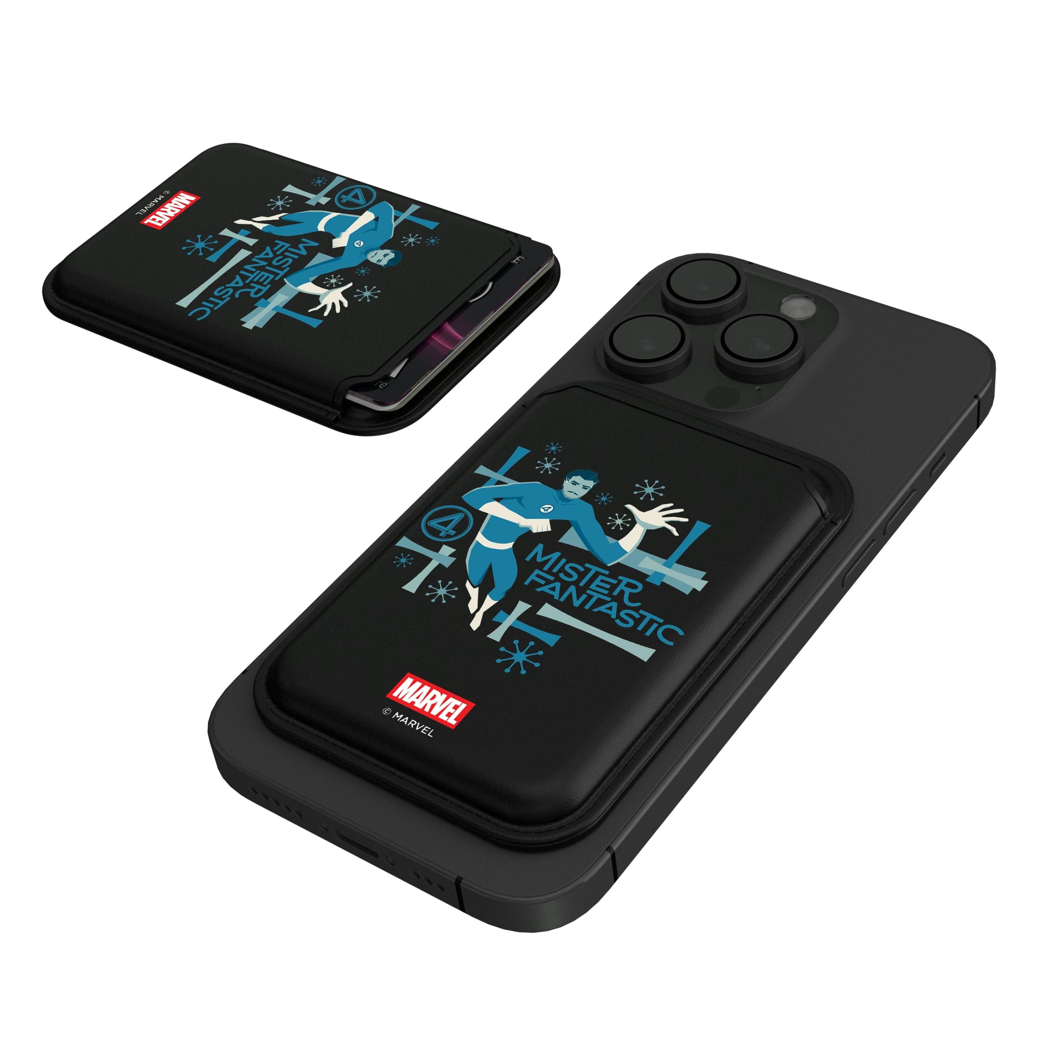 Marvel Mister Fantastic Badge Black Magnetic Credit Card Wallet