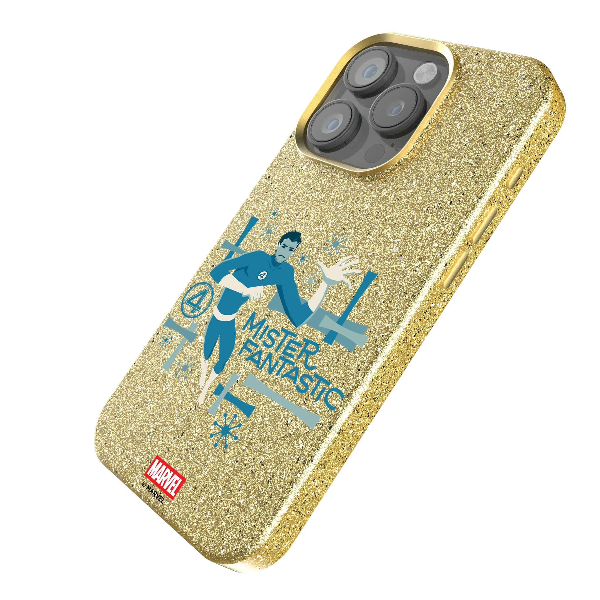 Marvel Mister Fantastic Badge iPhone Bling Phone Case for Apple iPhone - Isometric View