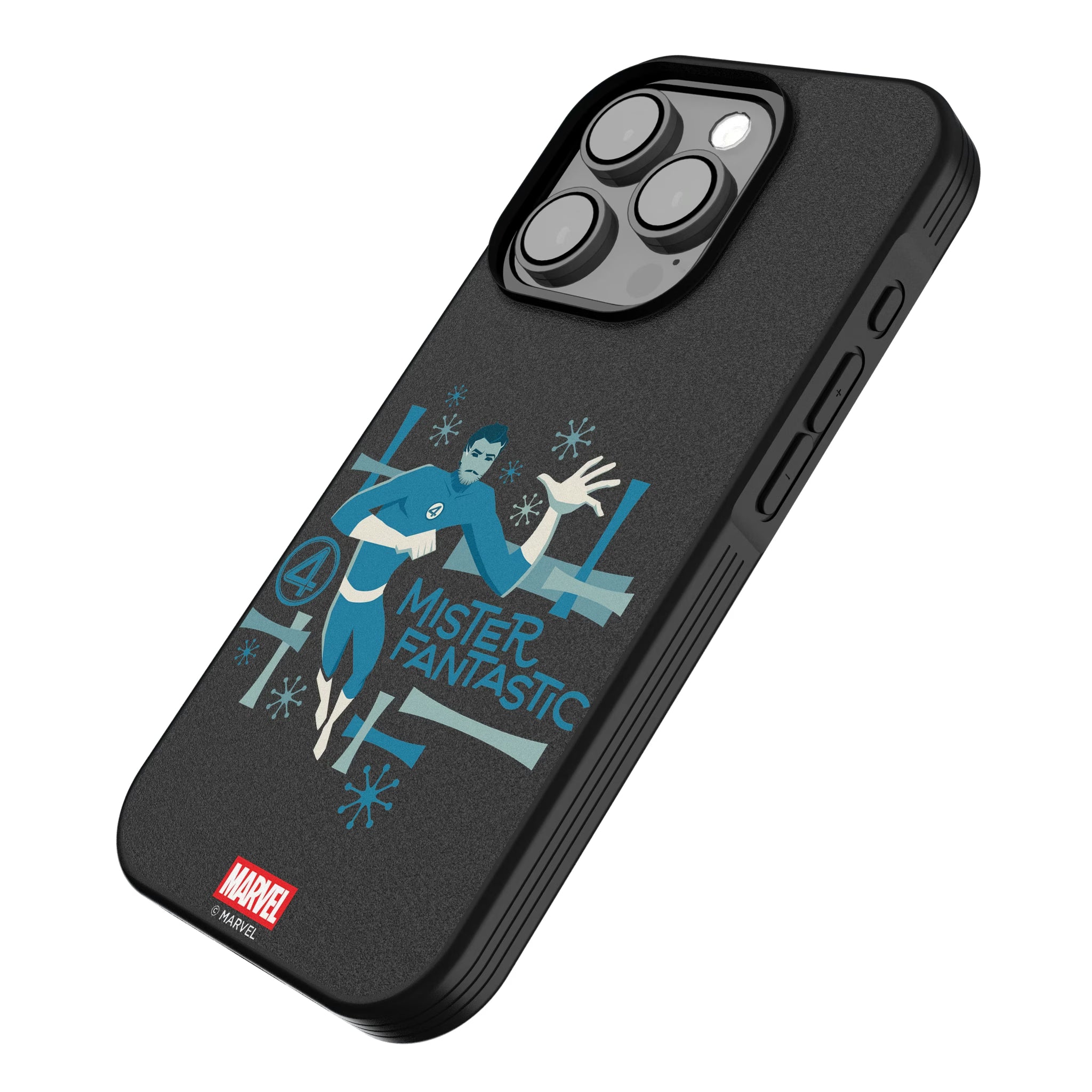 Marvel Mister Fantastic Badge iPhone Bump Phone Case for Apple iPhone - Isometric View