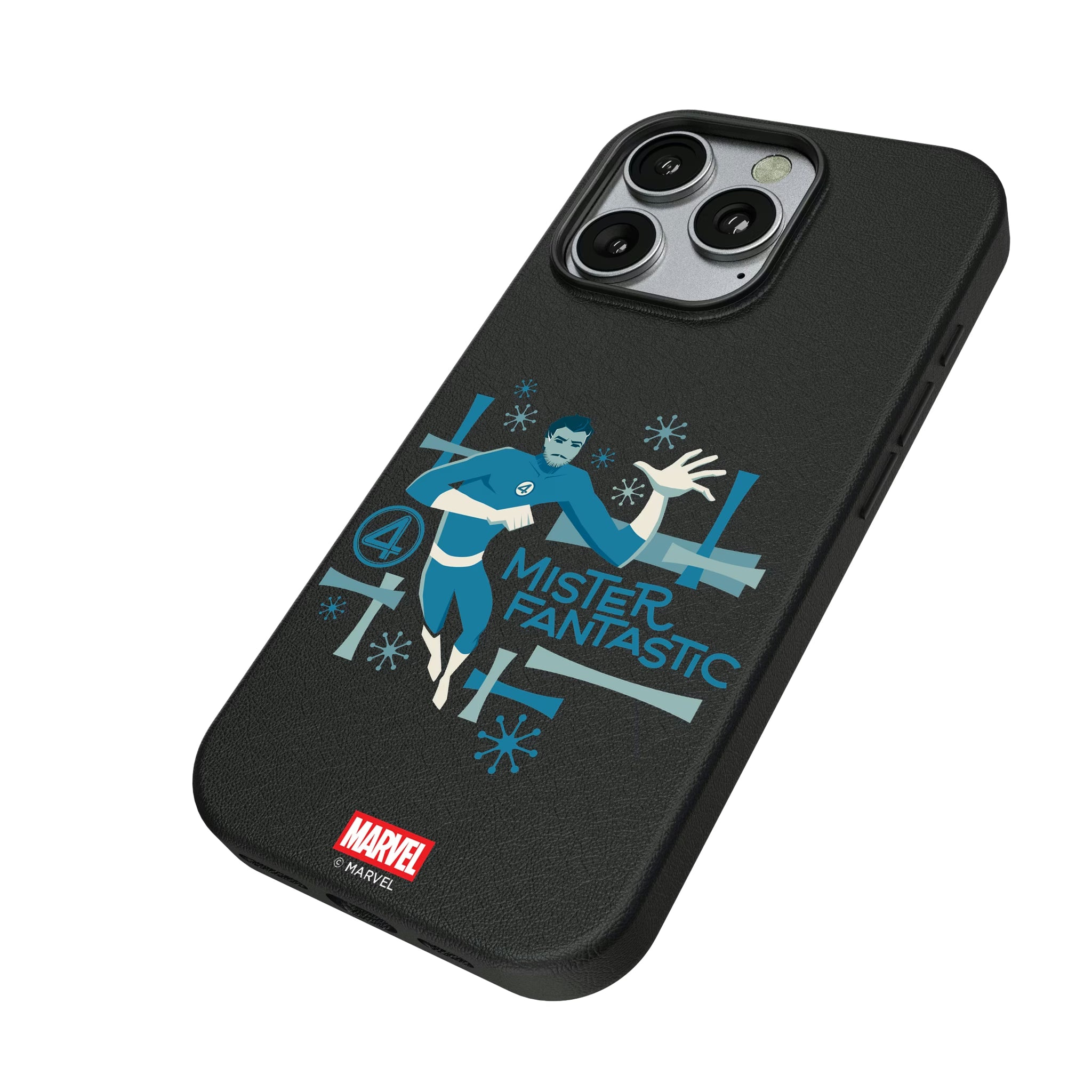 Marvel Mister Fantastic Badge iPhone MagSafe Compatible Phone Case for Apple iPhone - Isometric View