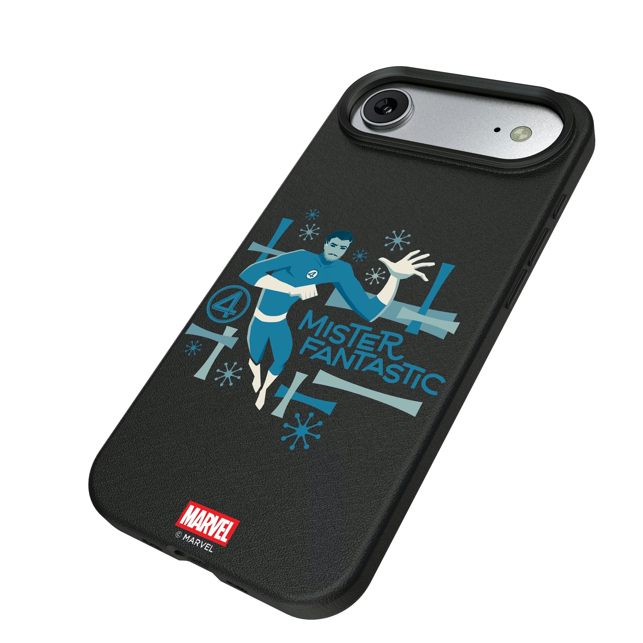 Marvel Mister Fantastic Badge iPhone MagSafe Compatible Phone Case for Apple iPhone - Isometric View#Device_iPhone Air