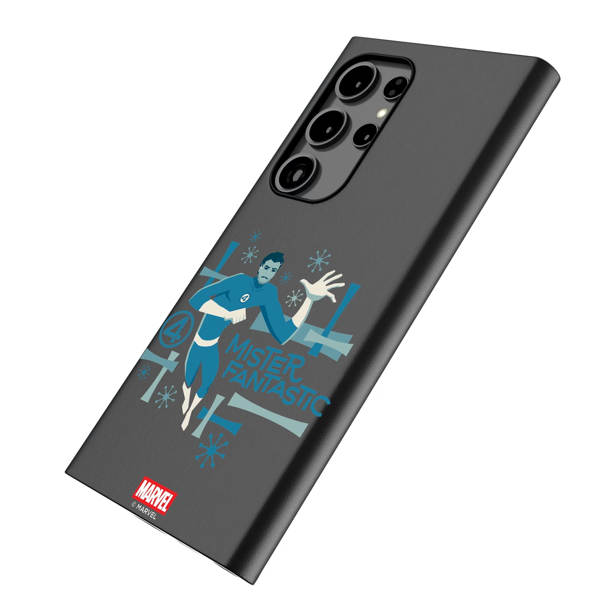Marvel Mister Fantastic Badge Galaxy MagSafe Compatible Phone Case for Samsung Galaxy - Isometric View