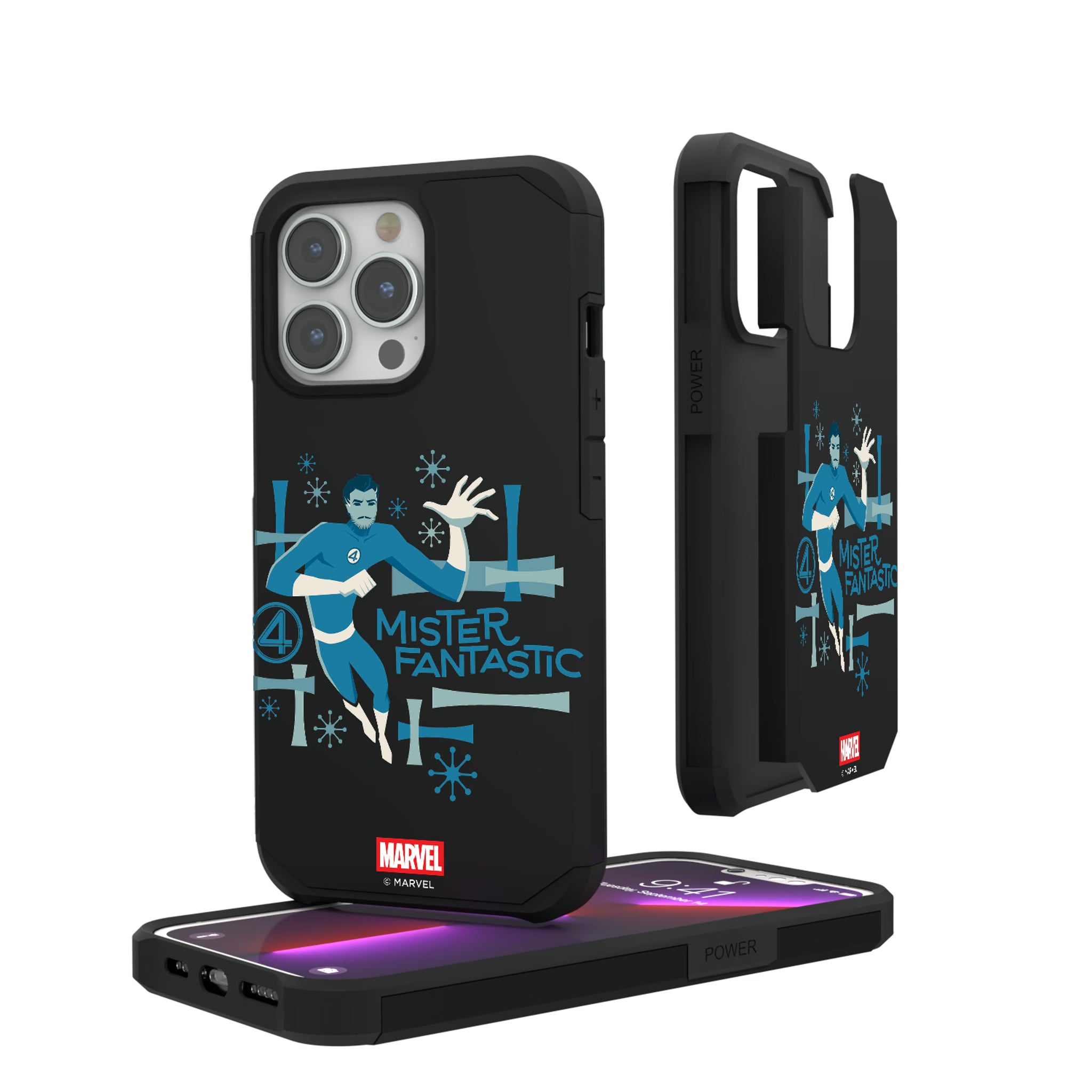 Marvel Mister Fantastic Badge iPhone Rugged Phone Case for Apple iPhone#Device_iPhone 13 Pro