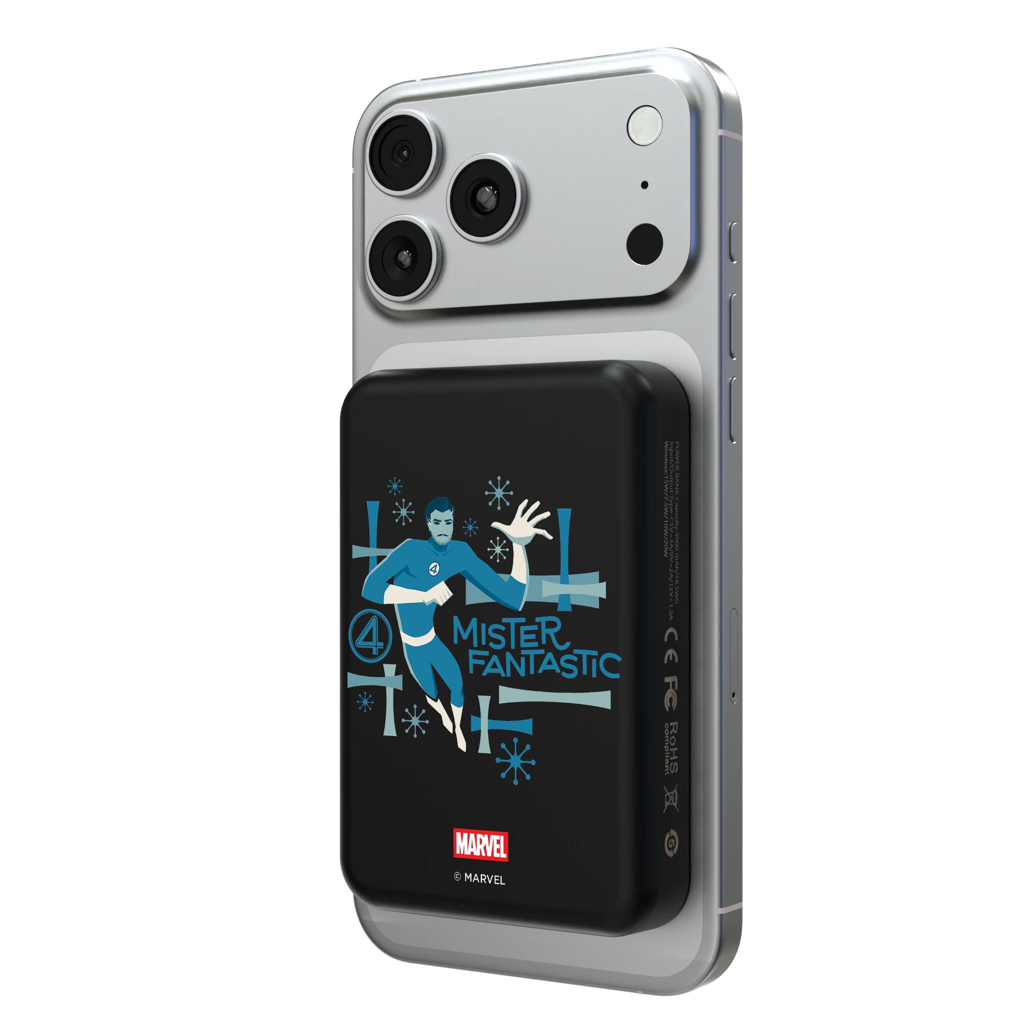 Marvel Mister Fantastic Badge Wireless Mag Power Bank
