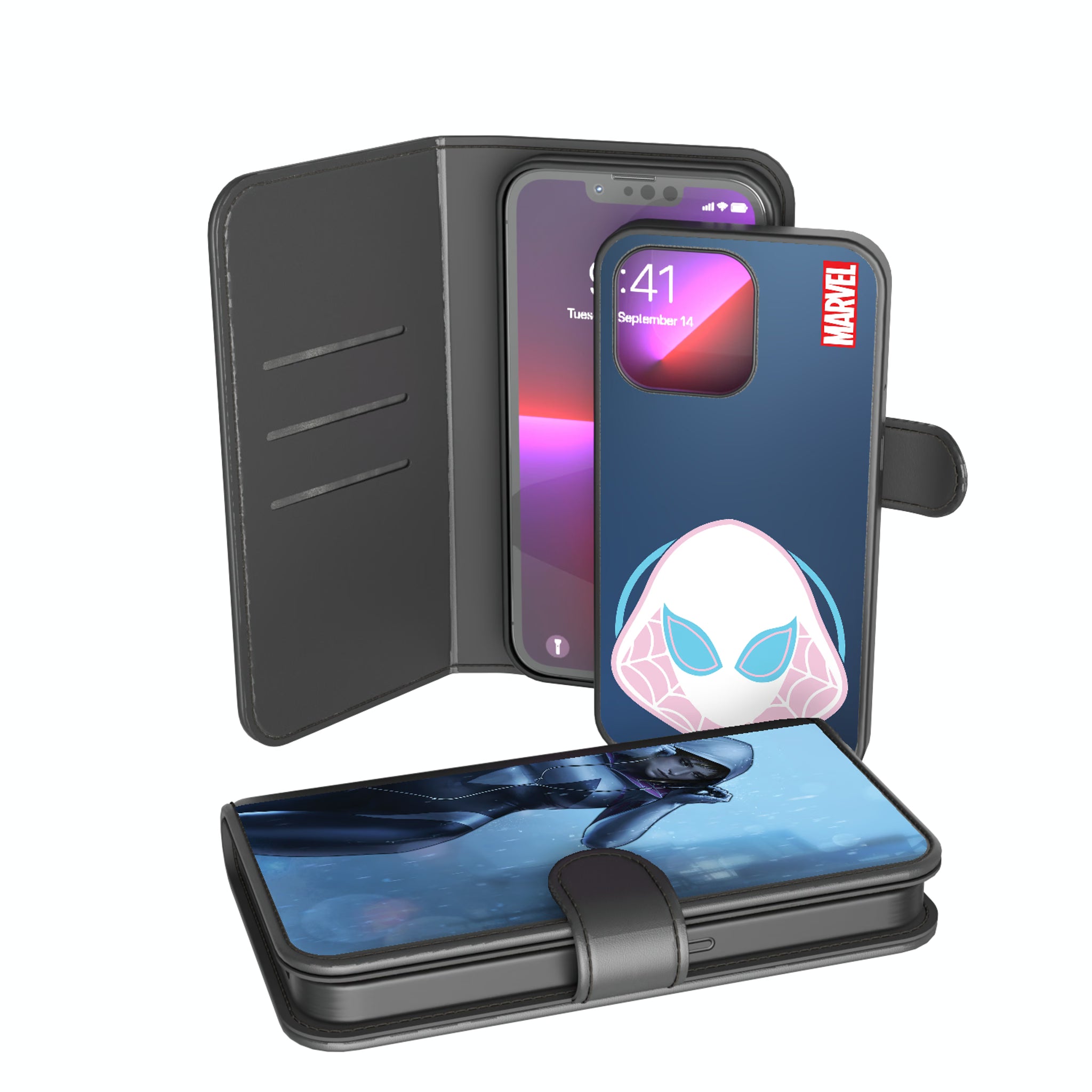 Marvel Spider-Gwen Cover Art iPhone Wallet Phone Case for Apple iPhone