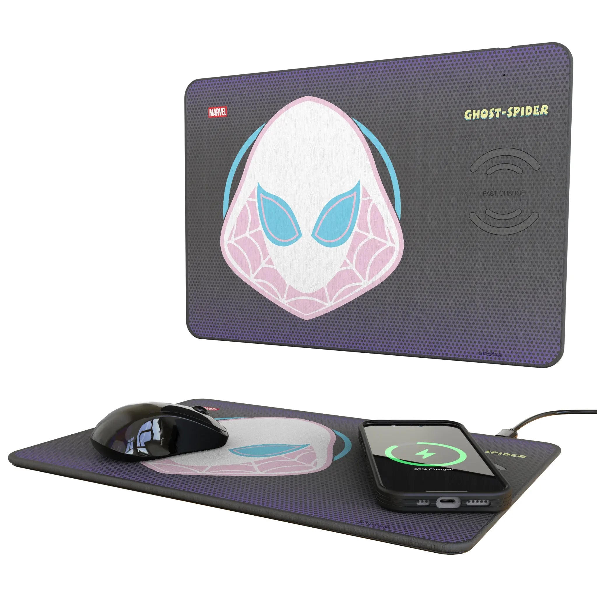 Marvel Spider-Gwen Grid 15-Watt Wireless Charger and Mouse Pad