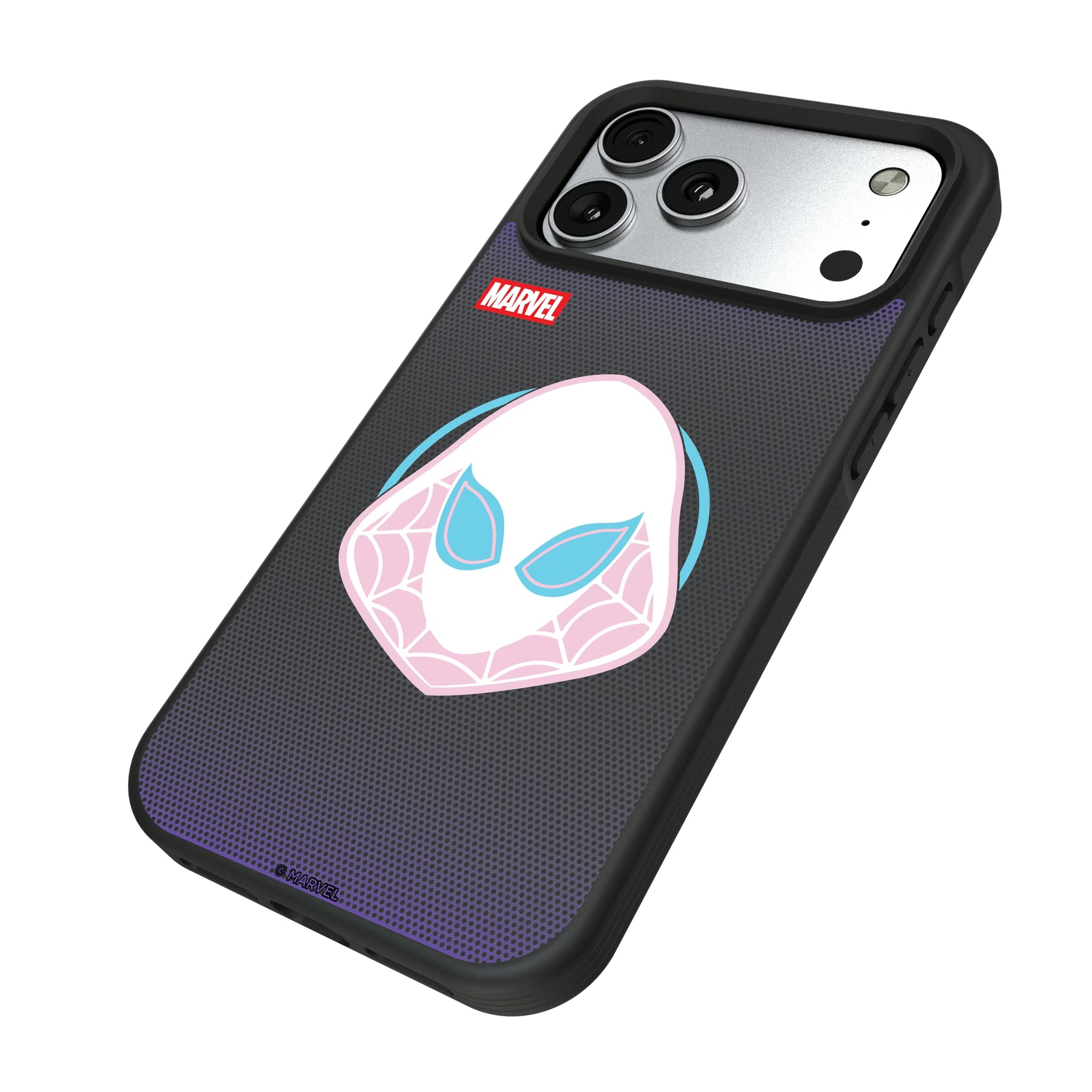 Marvel Spider-Gwen Grid iPhone Bump Phone Case for Apple iPhone - Isometric View#Device_iPhone 17 Pro Max