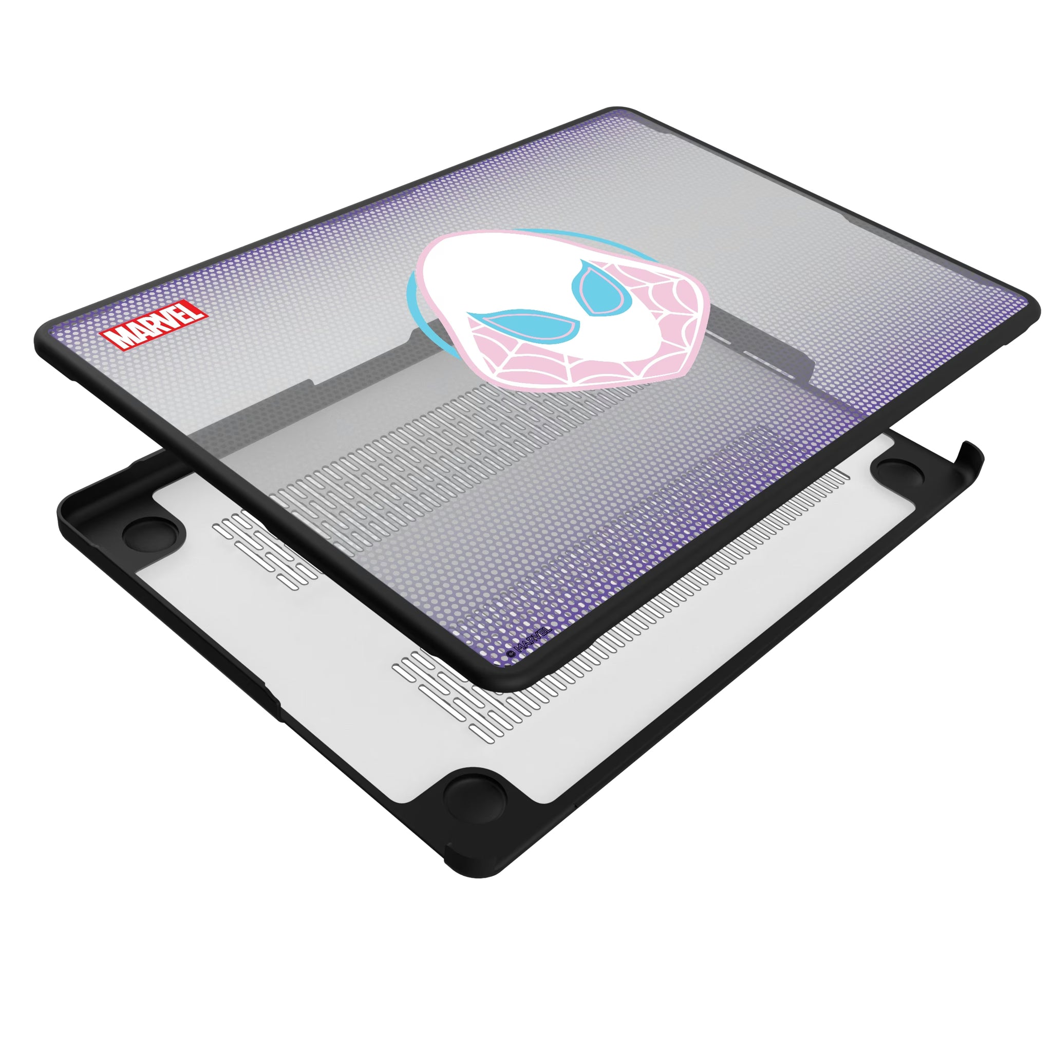 Marvel Spider-Gwen Grid MacBook Laptop Case for Apple MacBook - Isometric View#Device_MacBook Pro (14-inch, 2021) / MacBook Pro (14-inch, 2023) / MacBook Pro (14-inch, 2024)