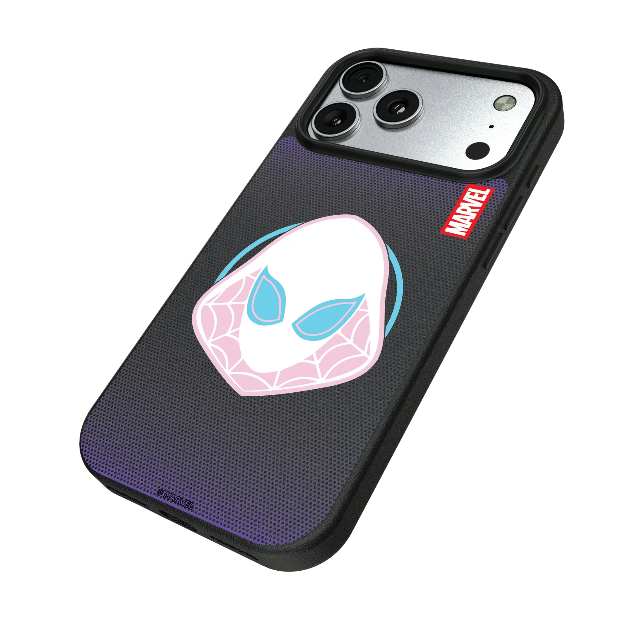 Marvel Spider-Gwen Grid iPhone MagSafe Compatible Phone Case for Apple iPhone - Isometric View#Device_iPhone 17 Pro Max