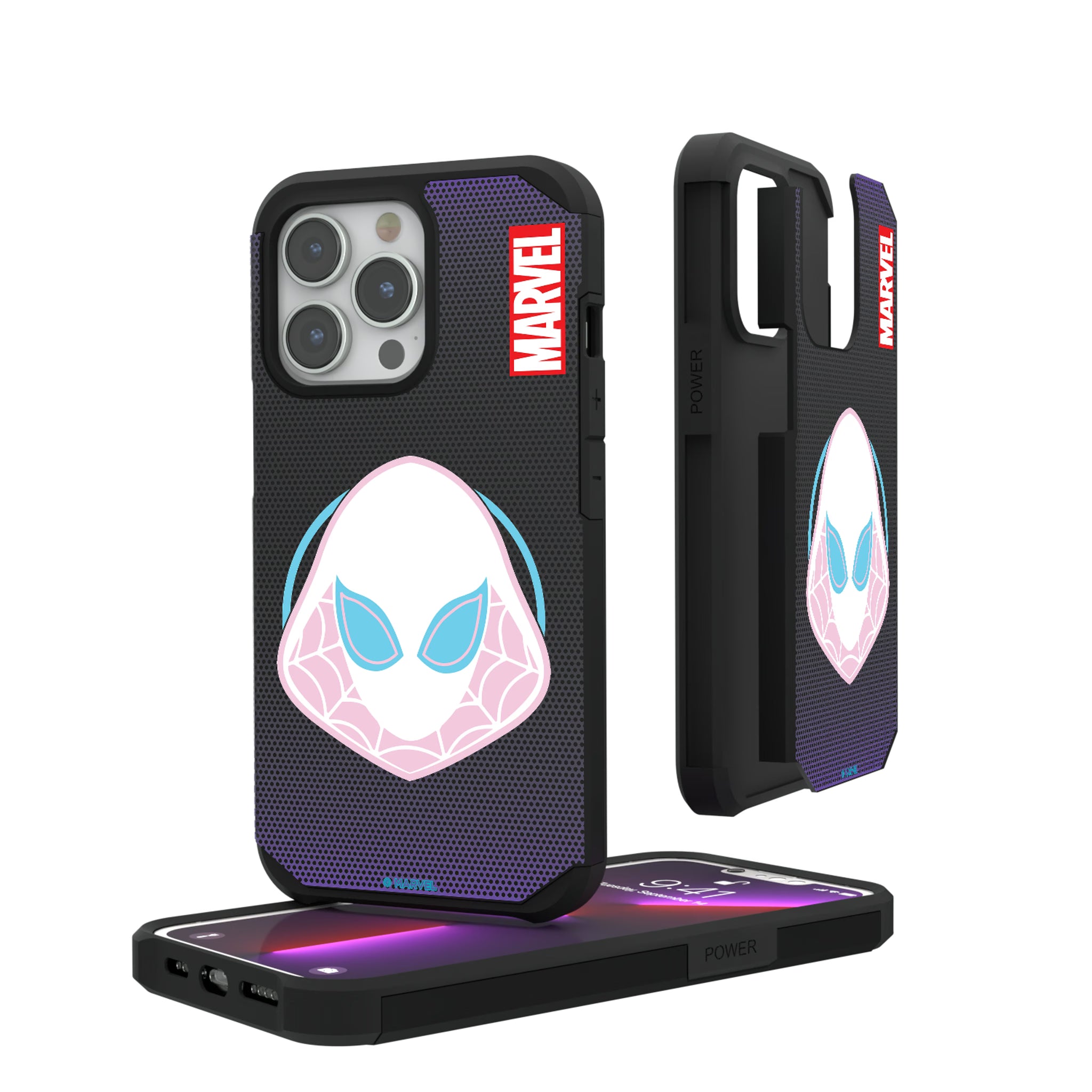 Marvel Spider-Gwen Grid iPhone Rugged Phone Case for Apple iPhone#Device_iPhone 13 Pro