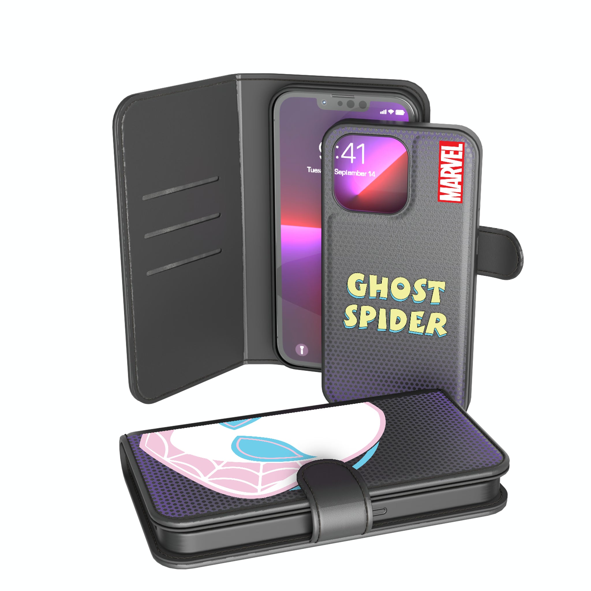 Marvel Spider-Gwen Grid iPhone Wallet Phone Case for Apple iPhone