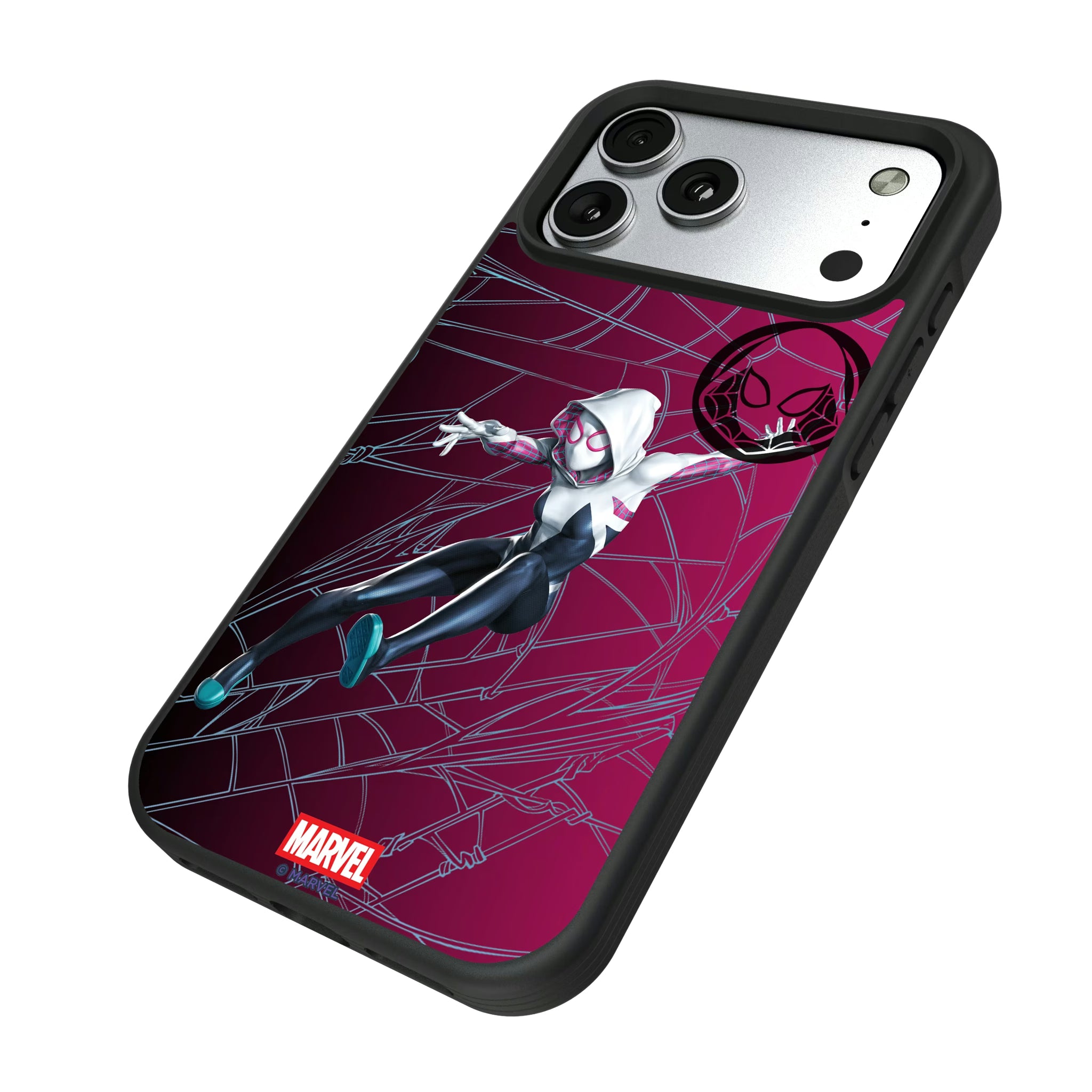 Marvel Spider-Gwen MechLine iPhone Bump Phone Case for Apple iPhone - Isometric View#Device_iPhone 17 Pro Max
