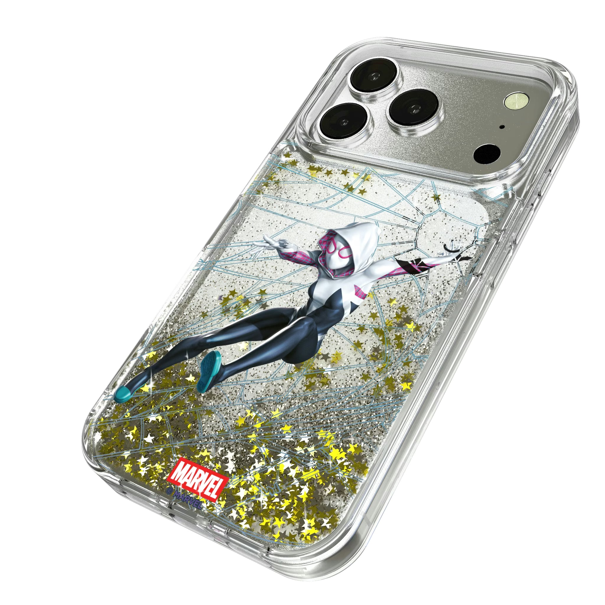Marvel Spider-Gwen MechLine iPhone Glitter Phone Case for Apple iPhone - Isometric View
