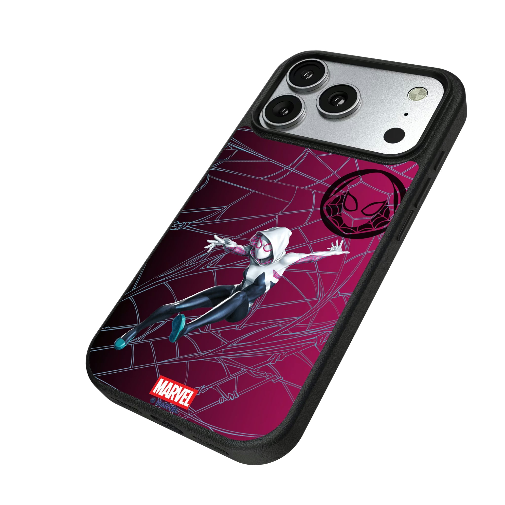 Marvel Spider-Gwen MechLine iPhone MagSafe Compatible Phone Case for Apple iPhone - Isometric View#Device_iPhone 17 Pro