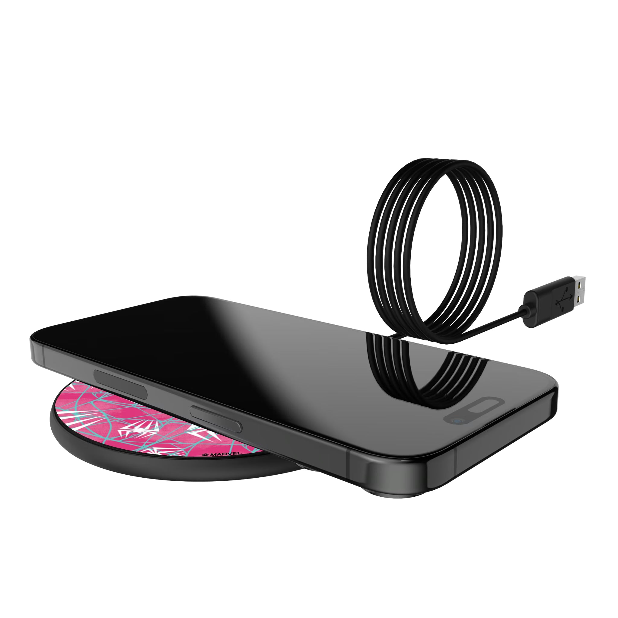 Marvel Spider-Gwen Pattern 15-Watt Wireless Charger - Lifestyle