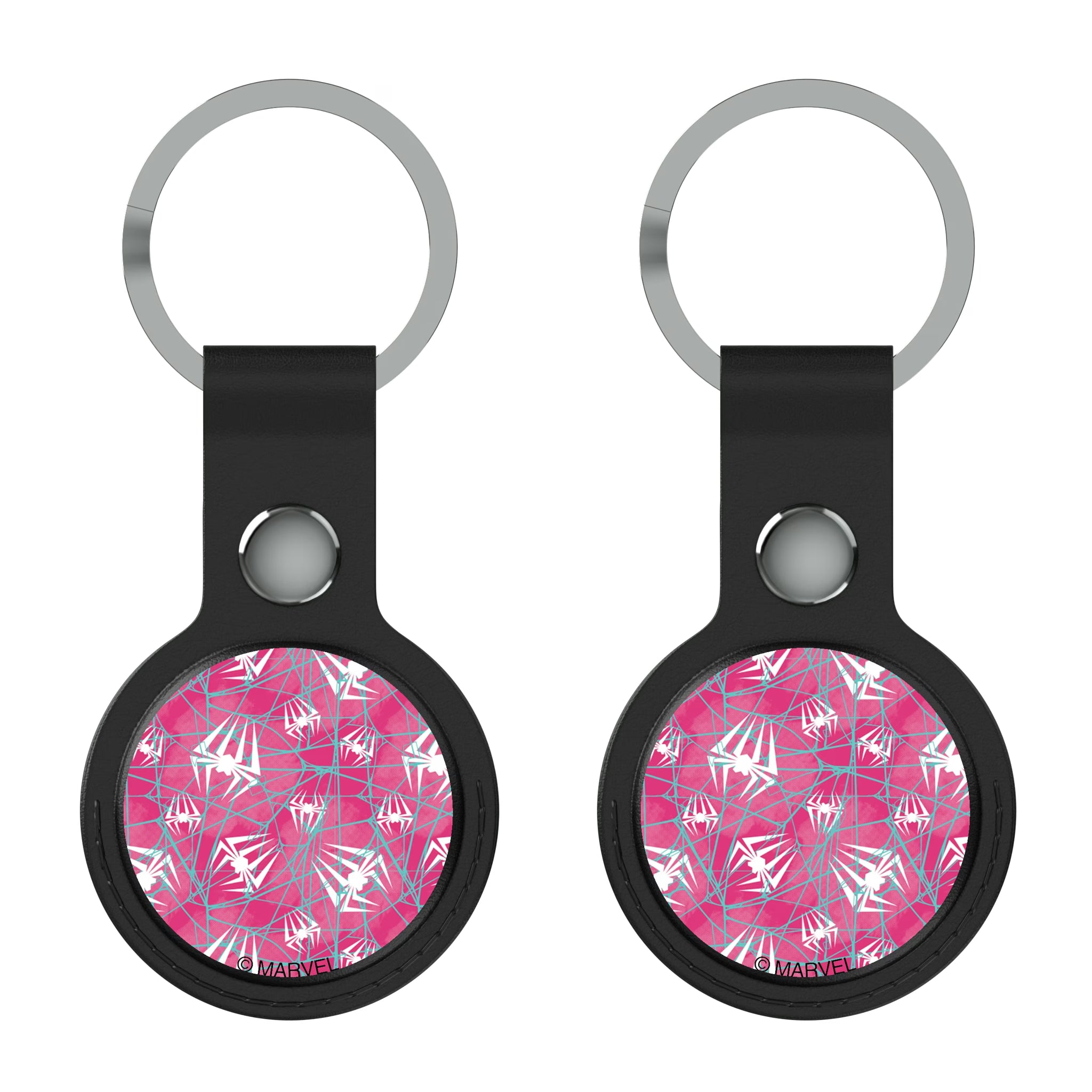 Marvel Spider-Gwen Pattern AirTag Black Airtag Holder 2-Pack