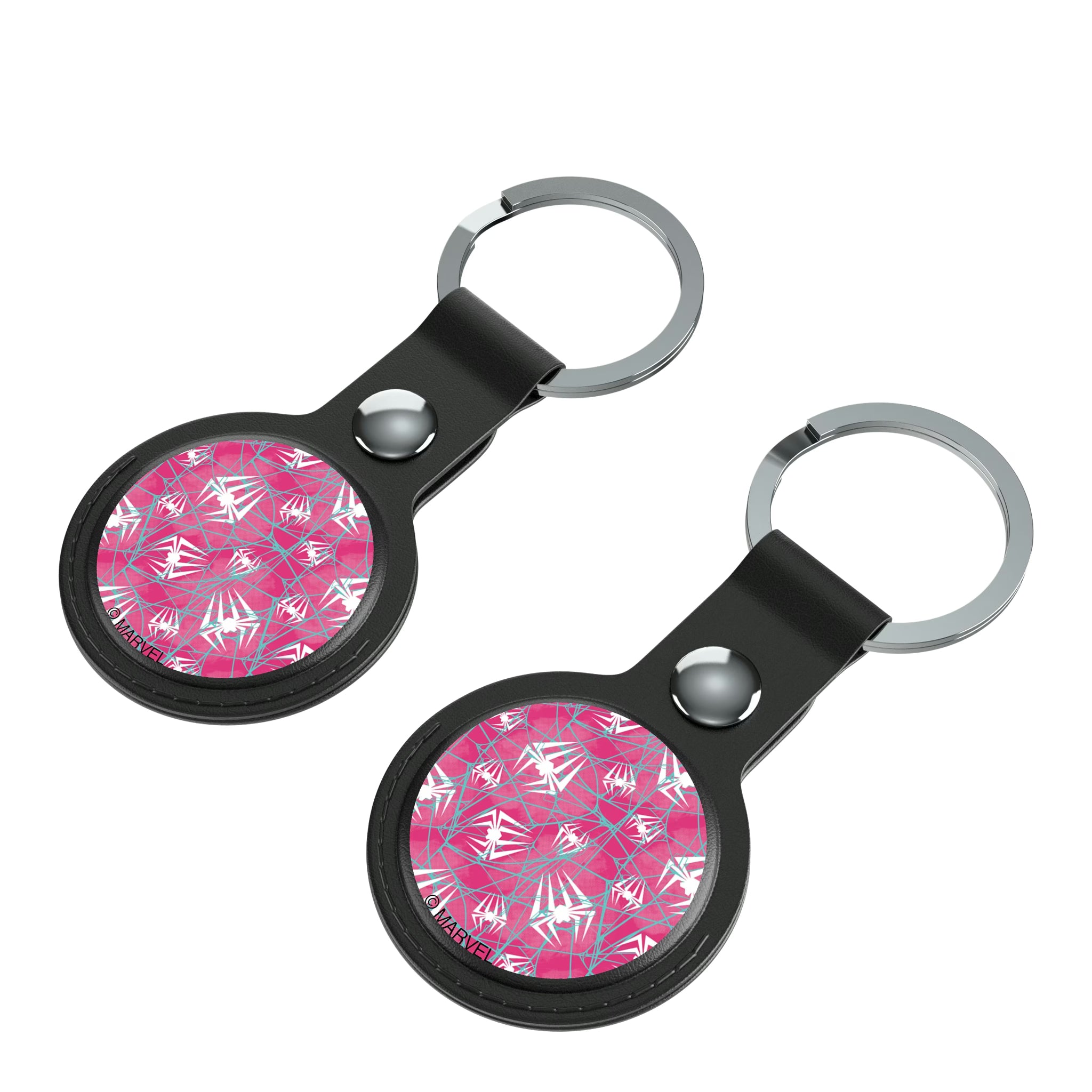 Marvel Spider-Gwen Pattern AirTag Black Airtag Holder 2-Pack - Isometric View