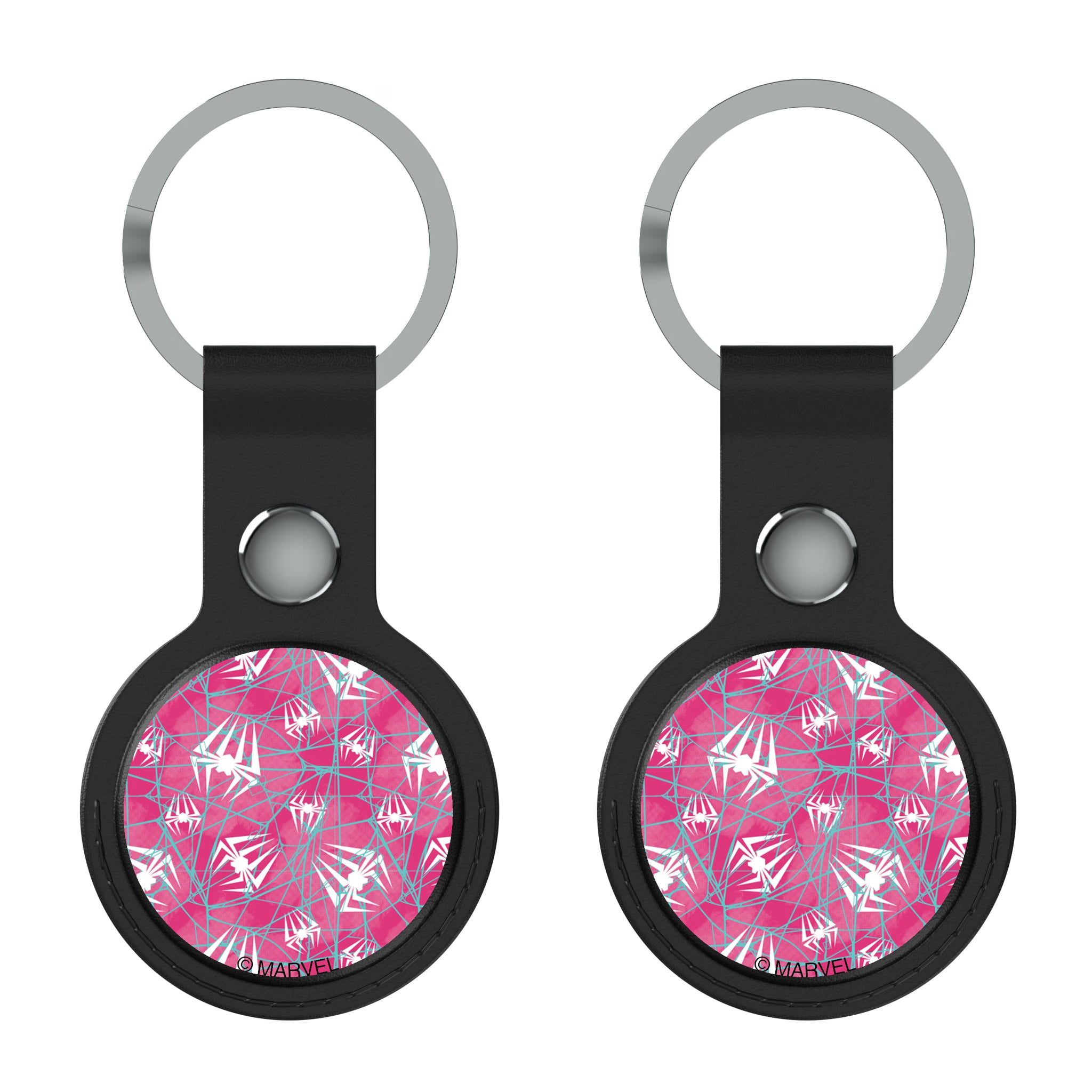 Marvel Spider-Gwen Pattern AirTag Black Airtag Holder 2-Pack