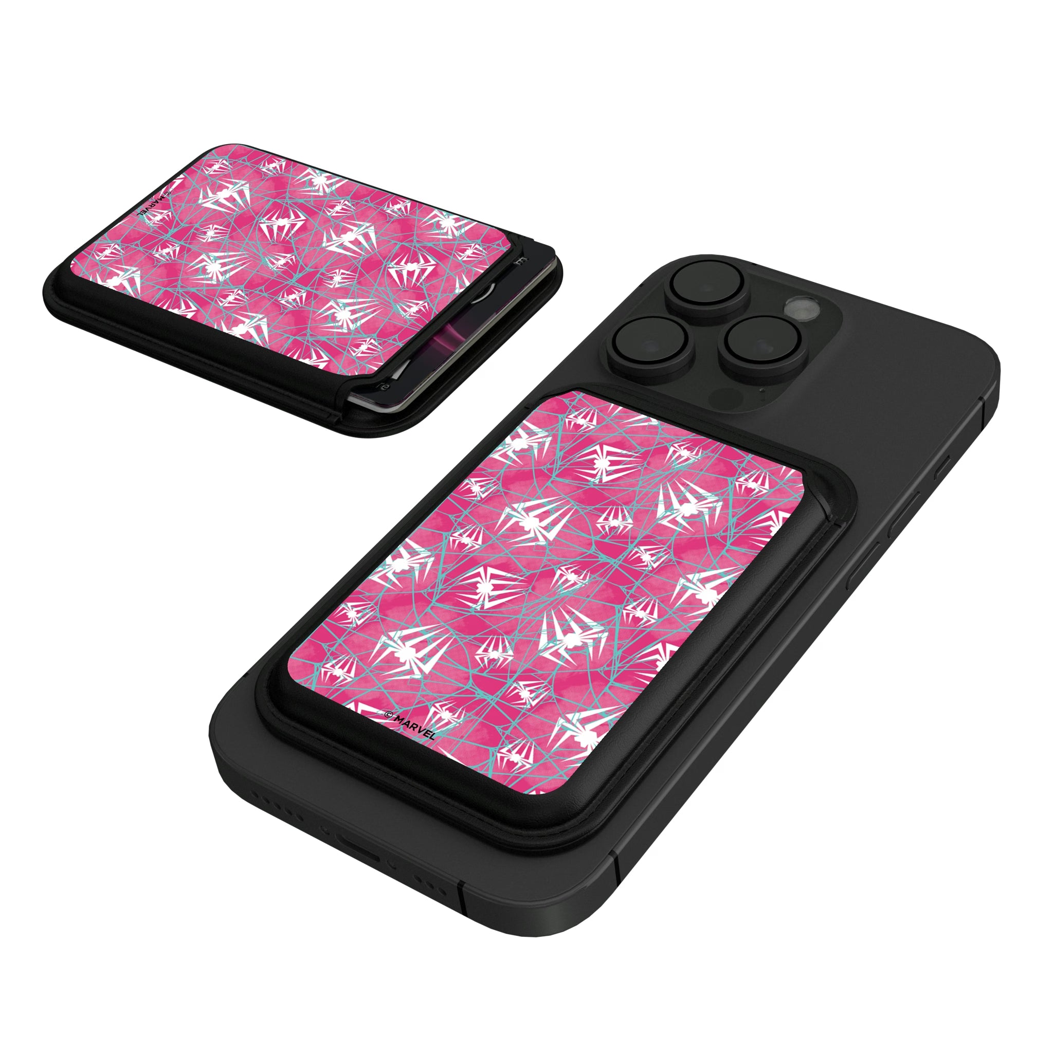 Marvel Spider-Gwen Pattern Black Magnetic Credit Card Wallet