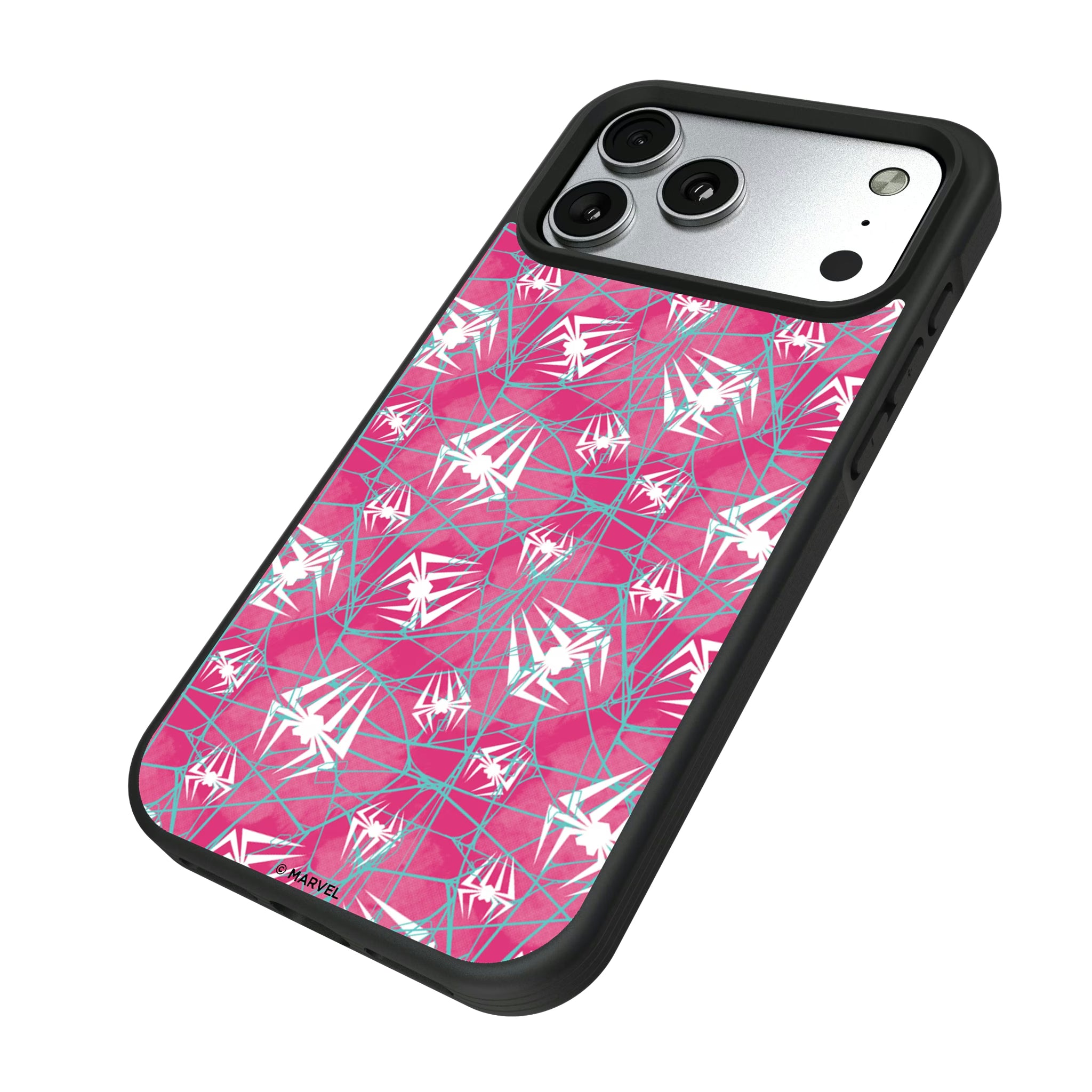 Marvel Spider-Gwen Pattern iPhone Bump Phone Case for Apple iPhone - Isometric View#Device_iPhone 17 Pro Max