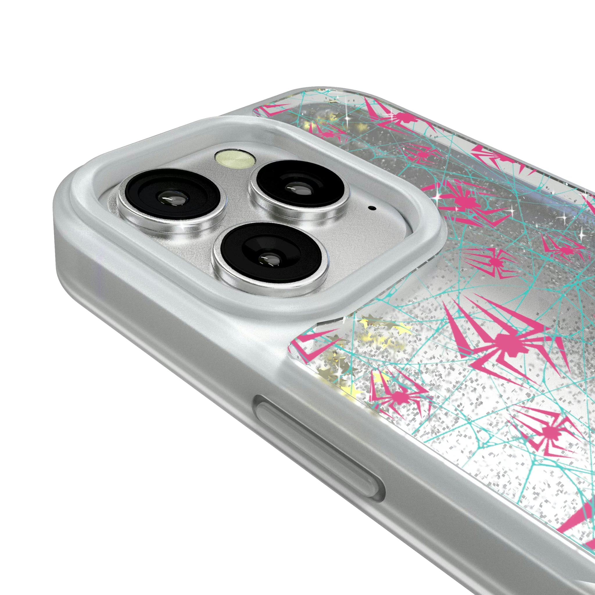 Marvel Spider-Gwen Pattern iPhone Glitter Phone Case for Apple iPhone - Detail#Device_iPhone 16 Pro