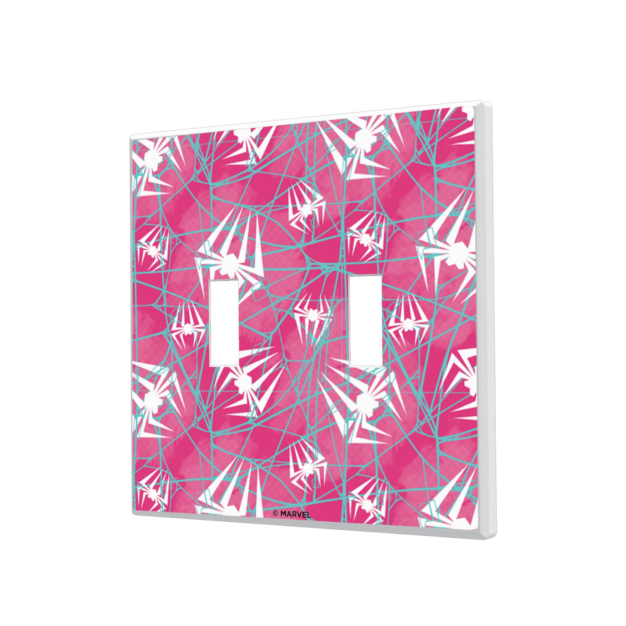 Marvel Spider-Gwen Pattern Hidden-Screw Light Switch Plate#Style_Double Toggle