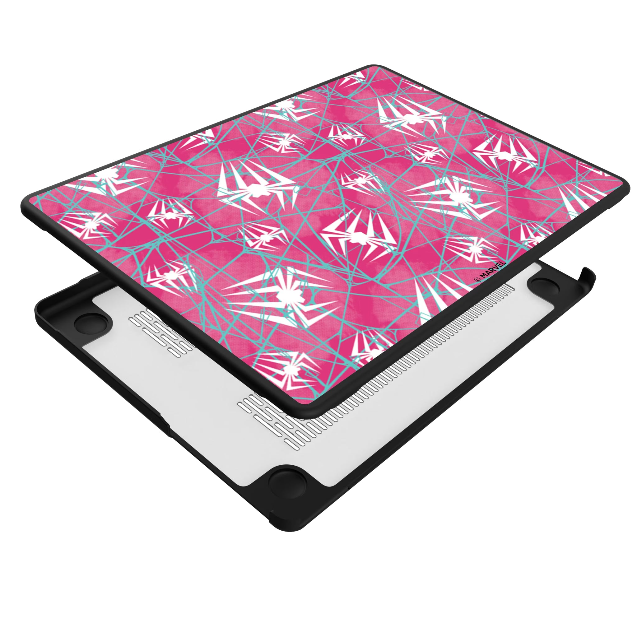 Marvel Spider-Gwen Pattern MacBook Laptop Case for Apple MacBook - Isometric View#Device_MacBook Pro (14-inch, 2021) / MacBook Pro (14-inch, 2023) / MacBook Pro (14-inch, 2024)